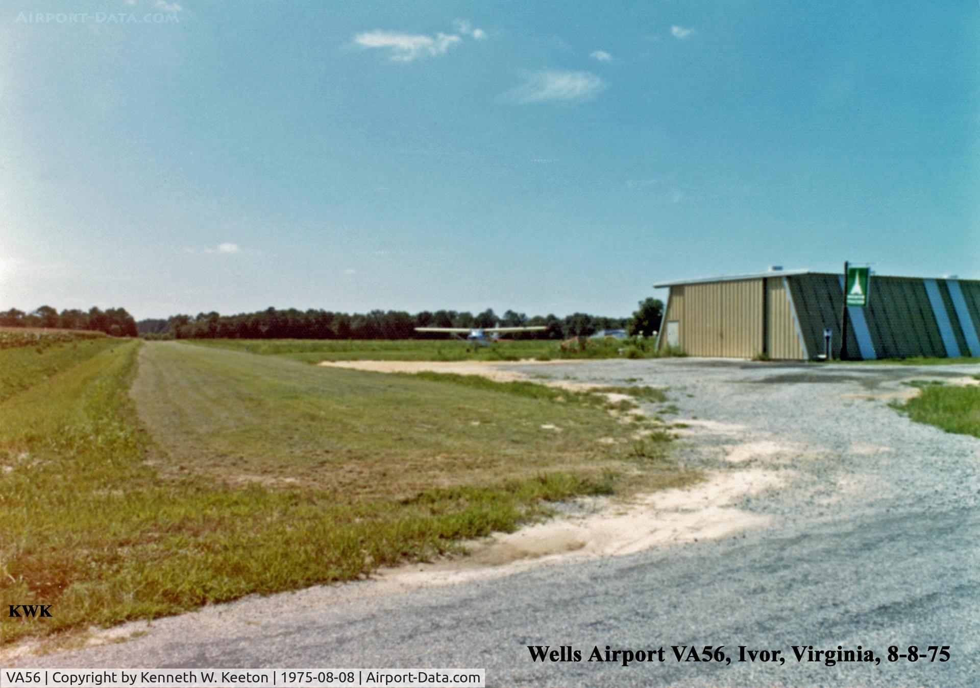 Wells Airport (VA56) - Wells Airport, VA56 Ivor, Virginia Photo by Kenneth W. Keeton 8-8-75.