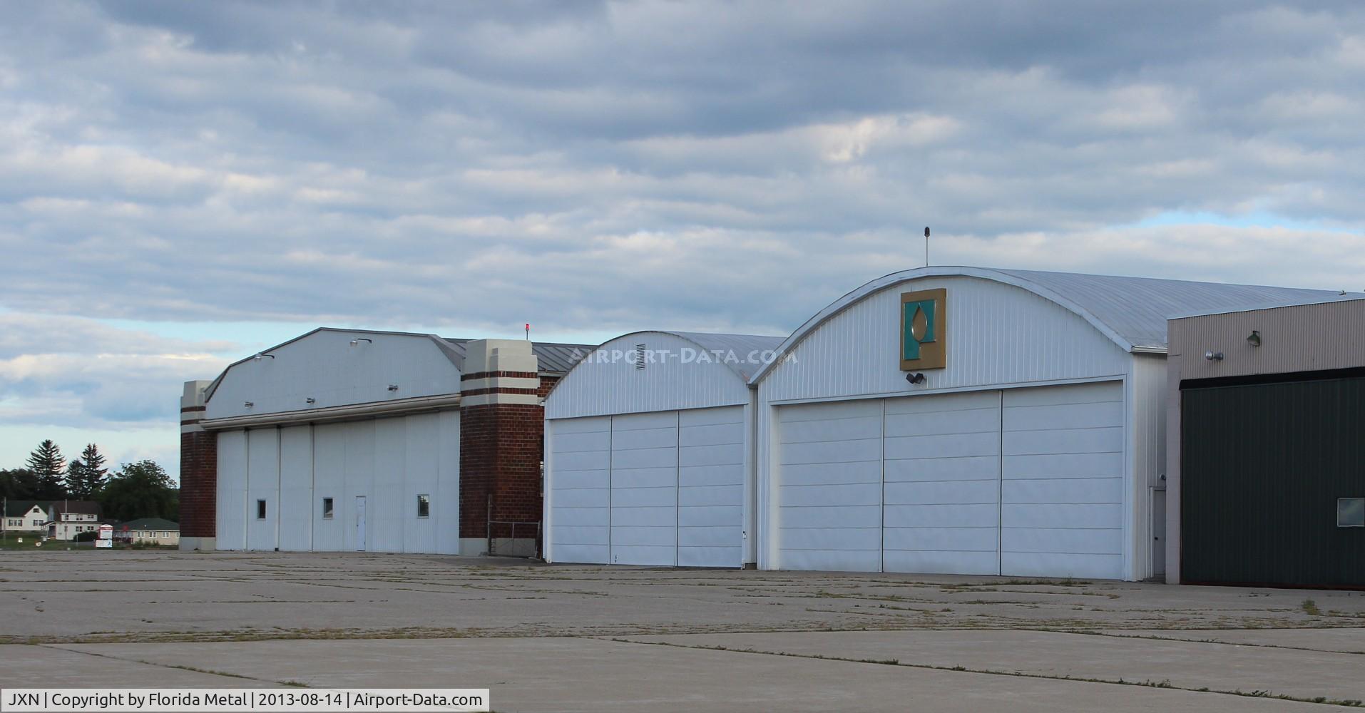 Jackson County-reynolds Field Airport (JXN) - hangars at Jackson Michigan