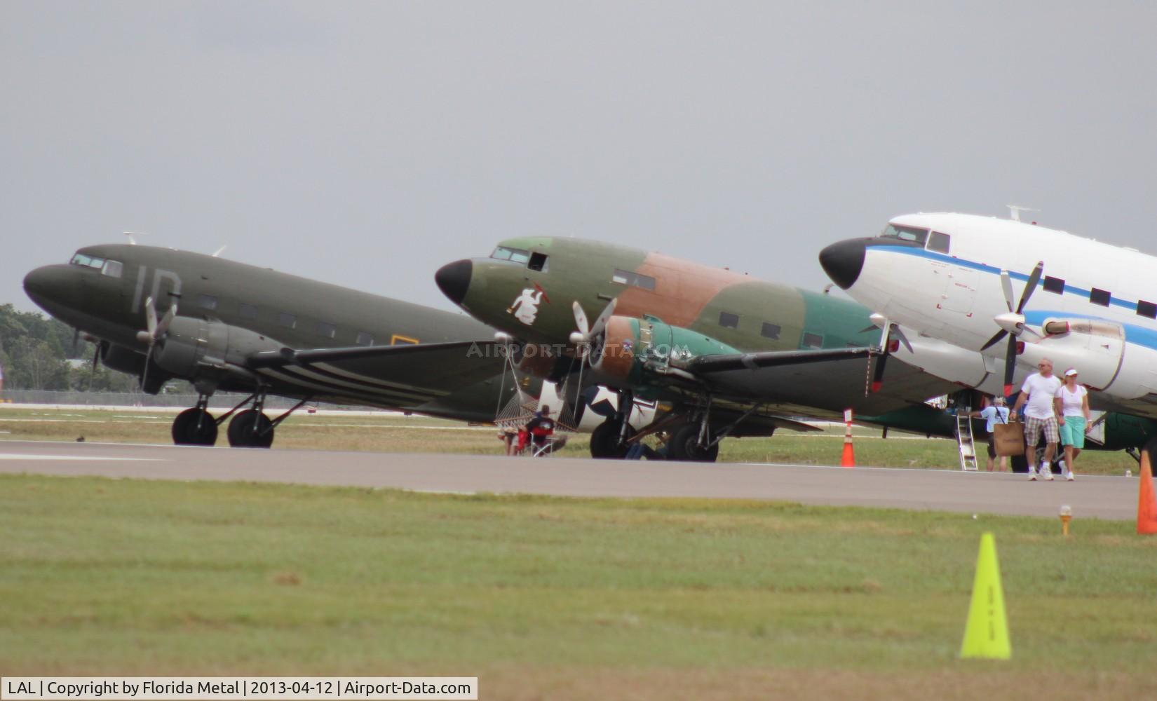Lakeland Linder Regional Airport (LAL) - Line up of DC-3s/C-47s at Sun N Fun