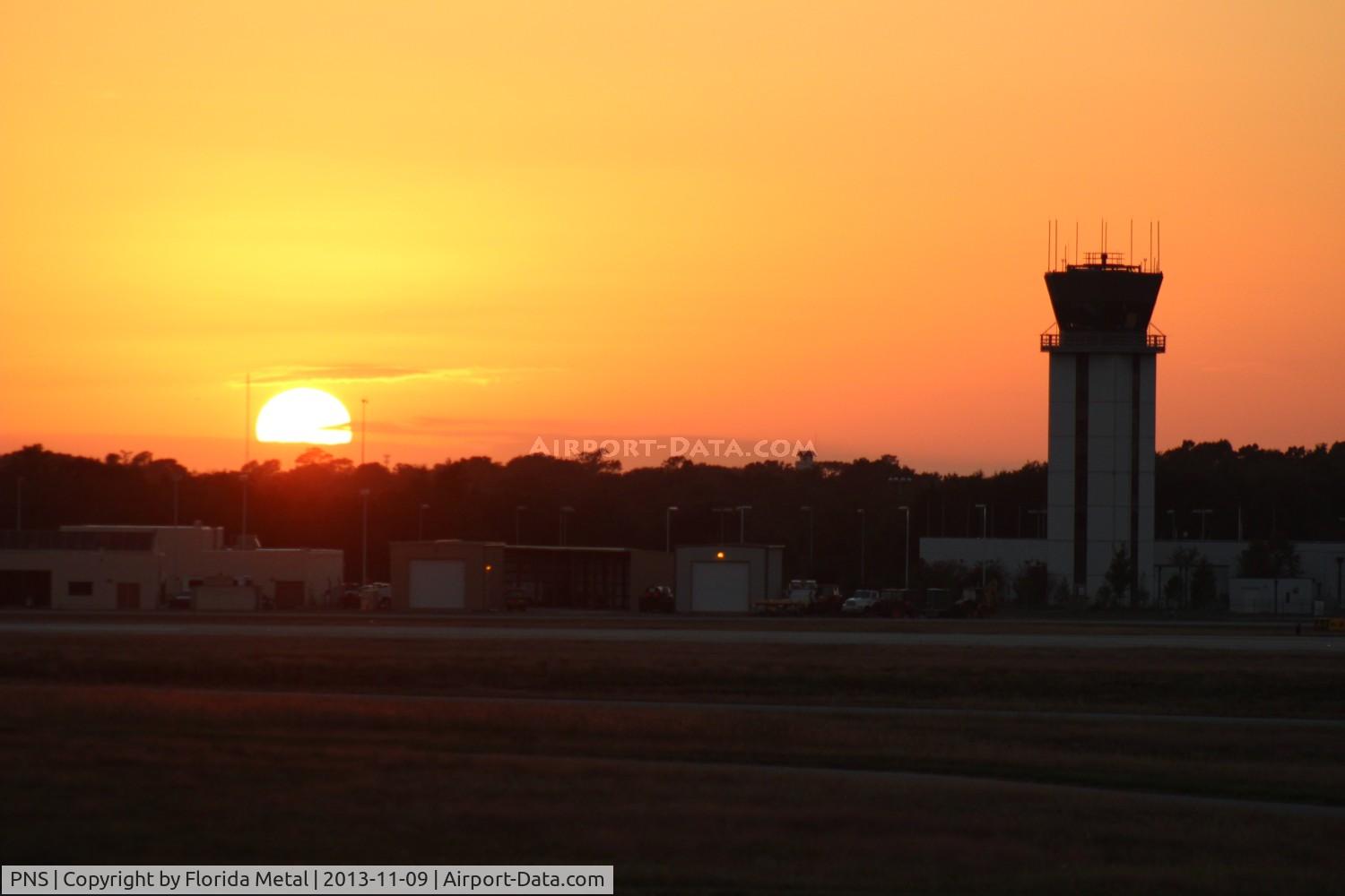 Pensacola Gulf Coast Regional Airport (PNS) - Pensacola Tower with sunset