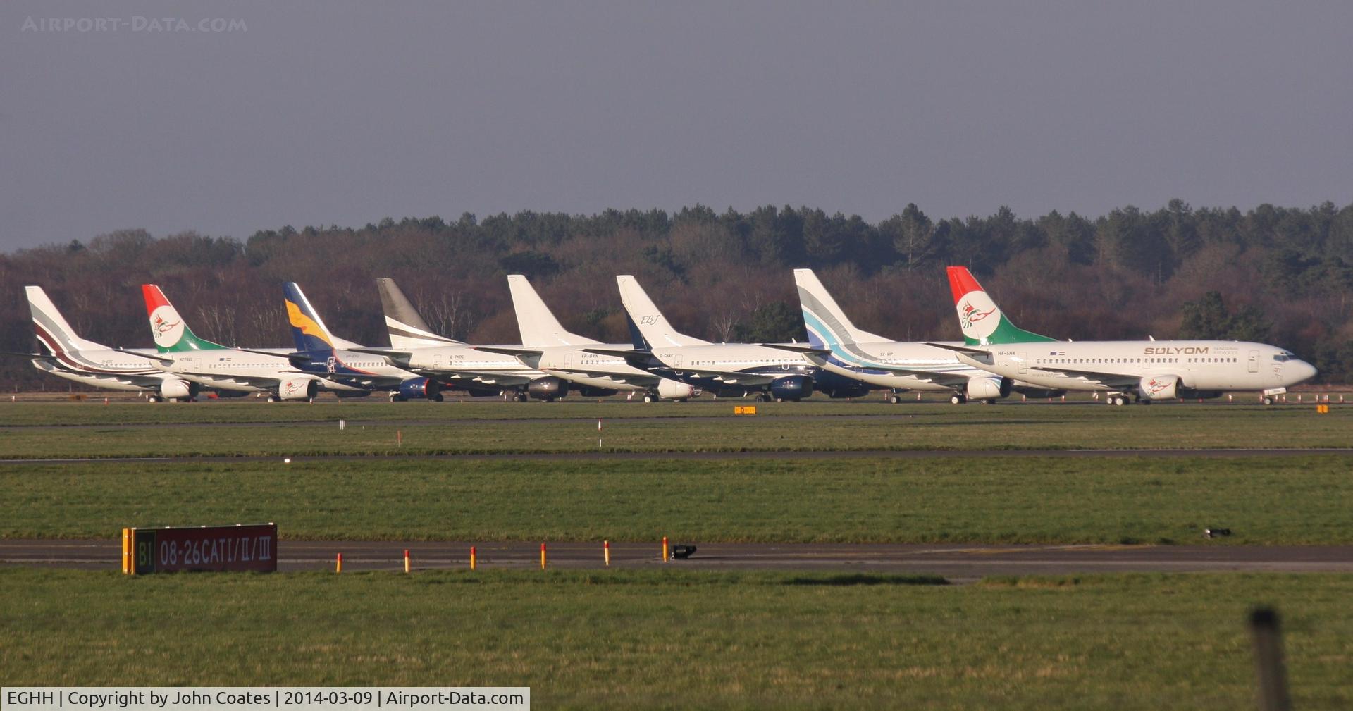 Bournemouth Airport, Bournemouth, England United Kingdom (EGHH) - Current line up of 737s from European