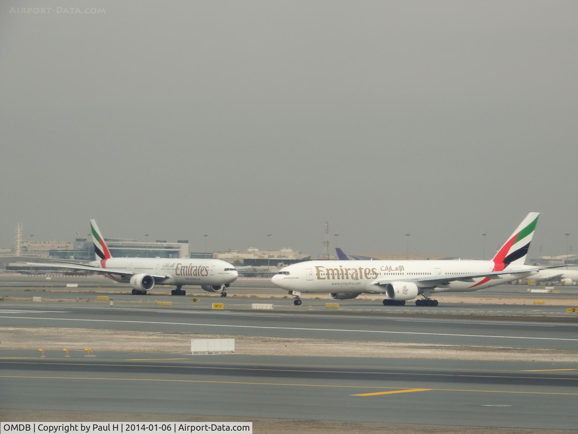 Dubai International Airport, Dubai United Arab Emirates (OMDB) - 2x B-777 from Emirates