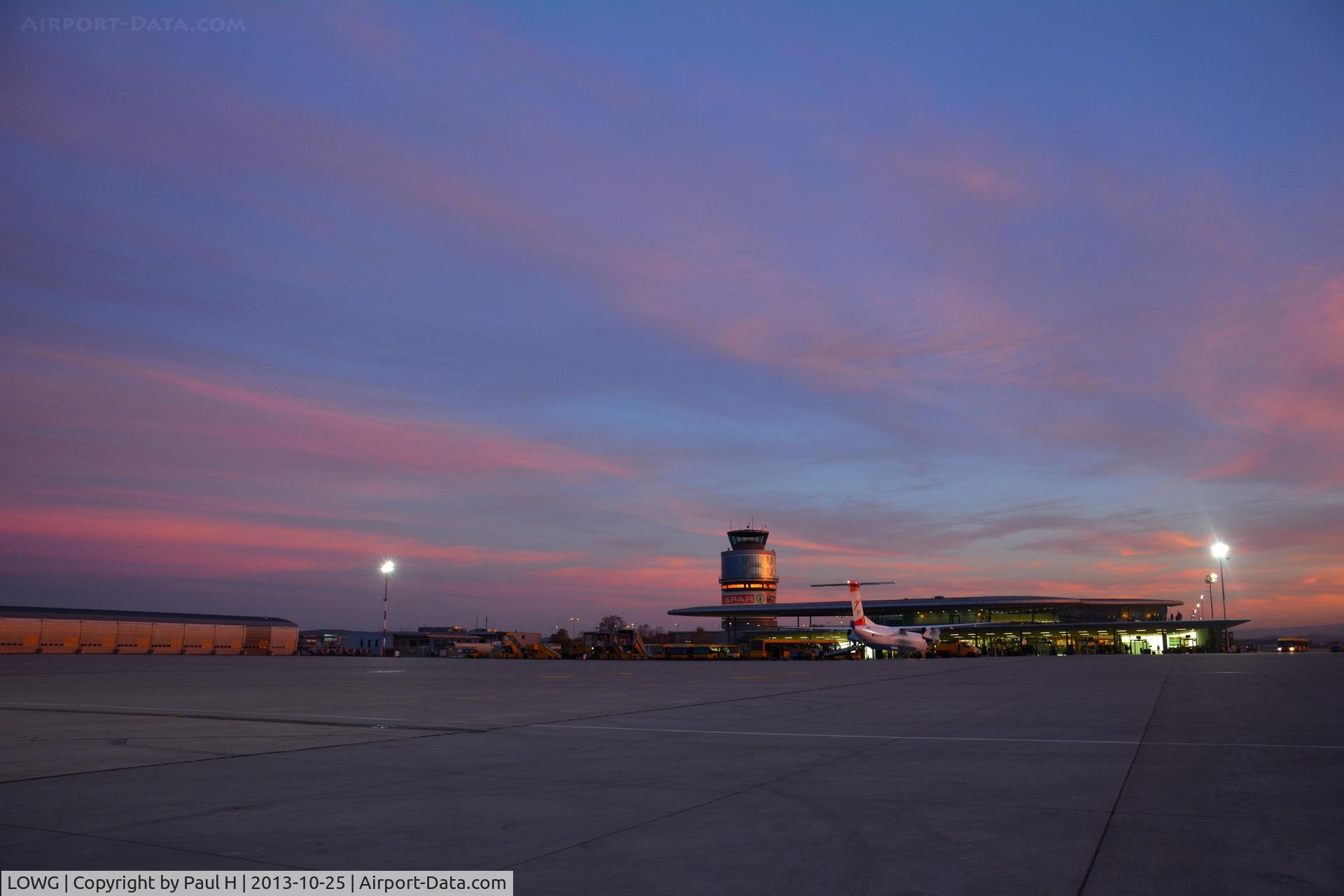 Graz Airport, Graz Austria (LOWG) - Sunset at Lowg