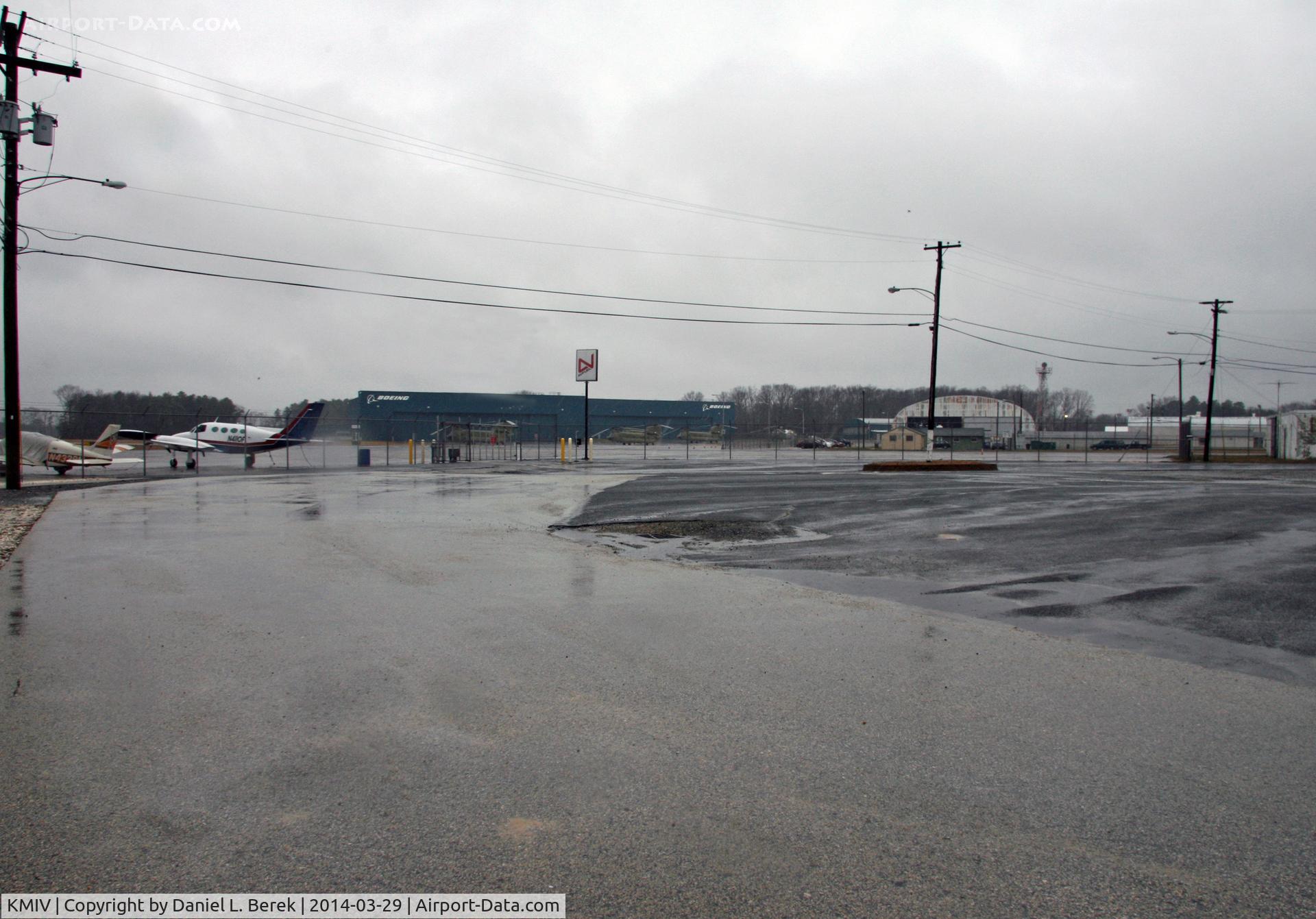 Millville Municipal Airport (MIV) - Boeing has a large facility at this airport to convert Chinook helicopters to CH-47F standard.  Also visible is  part of the general aviation ramp.