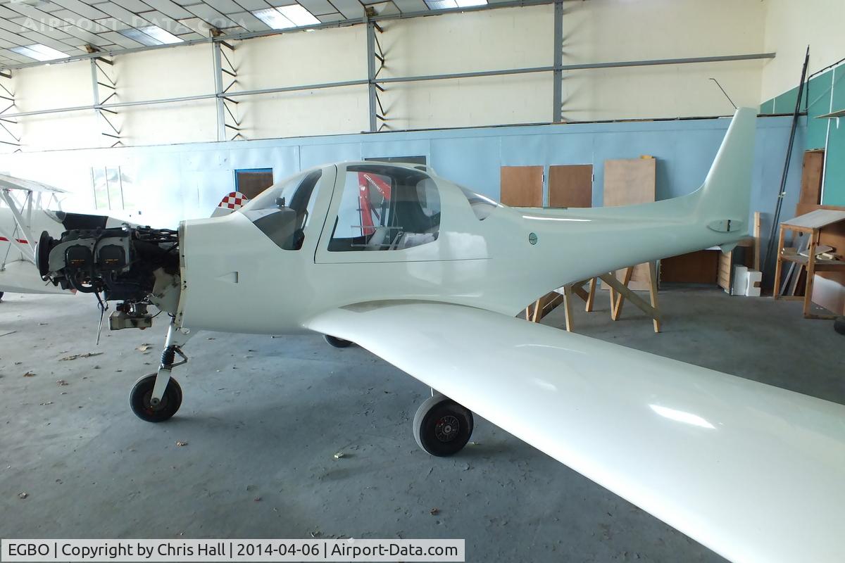Wolverhampton Airport, Wolverhampton, England United Kingdom (EGBO) - unmarked aircraft hangared at Halfpenny Green
