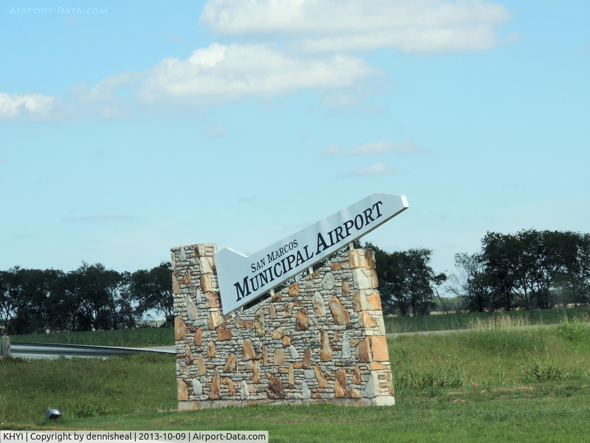 San Marcos Municipal Airport (HYI) - AIRPORT SIGN AT SAN MARCOS TEXAS MUNICIPAL