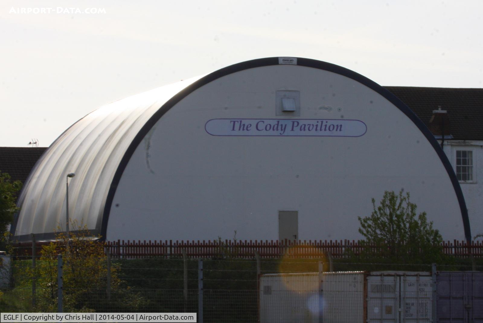Farnborough Airfield Airport, Farnborough, England United Kingdom (EGLF) - The Cody Pavillion which houses the Cody 1A replica at the FAST Museum