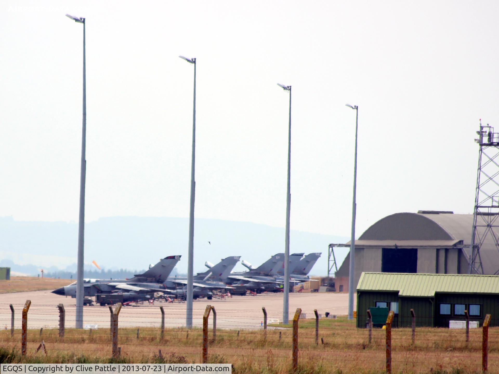 RAF Lossiemouth Airport, Lossiemouth, Scotland United Kingdom (EGQS) - 15(R) Sqn Apron line-up at RAF Lossiemouth EGQS.