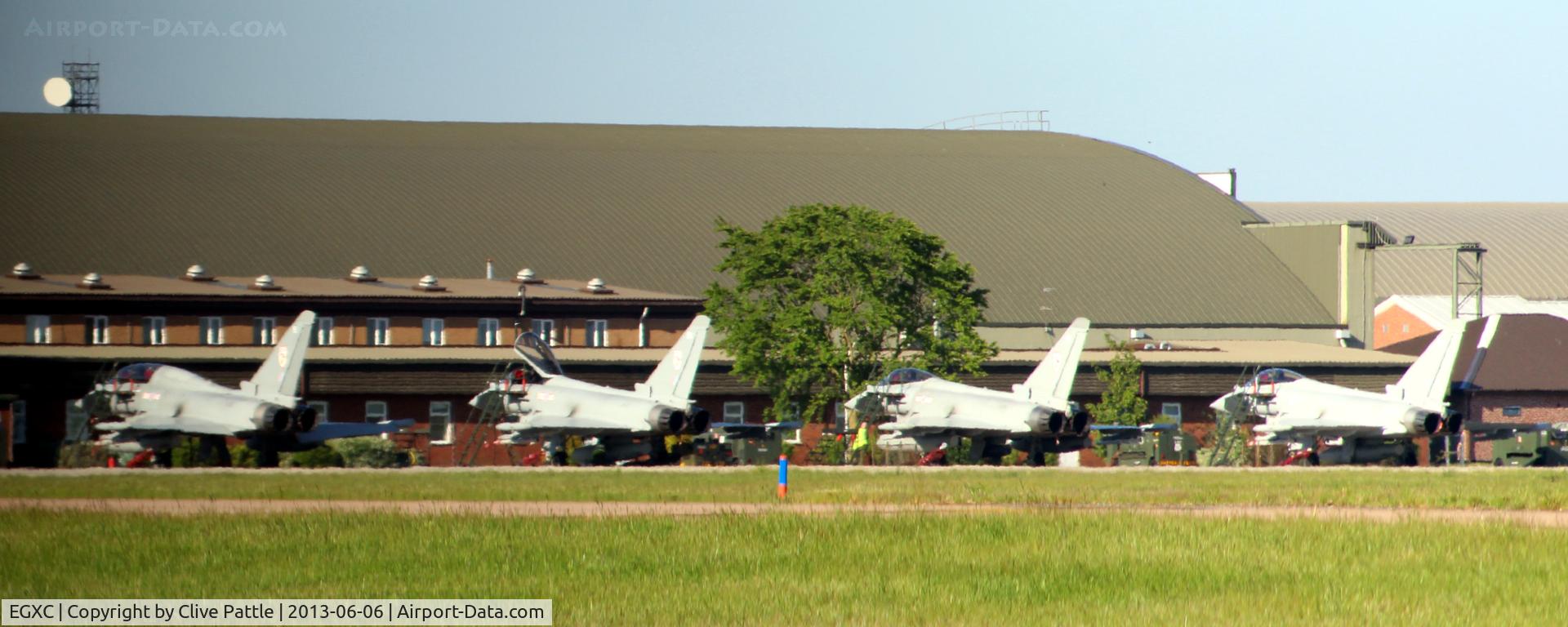 RAF Coningsby Airport, Coningsby, England United Kingdom (EGXC) - 29 Squadron RAF - Typhoon line up at RAF Coningsby EGXC