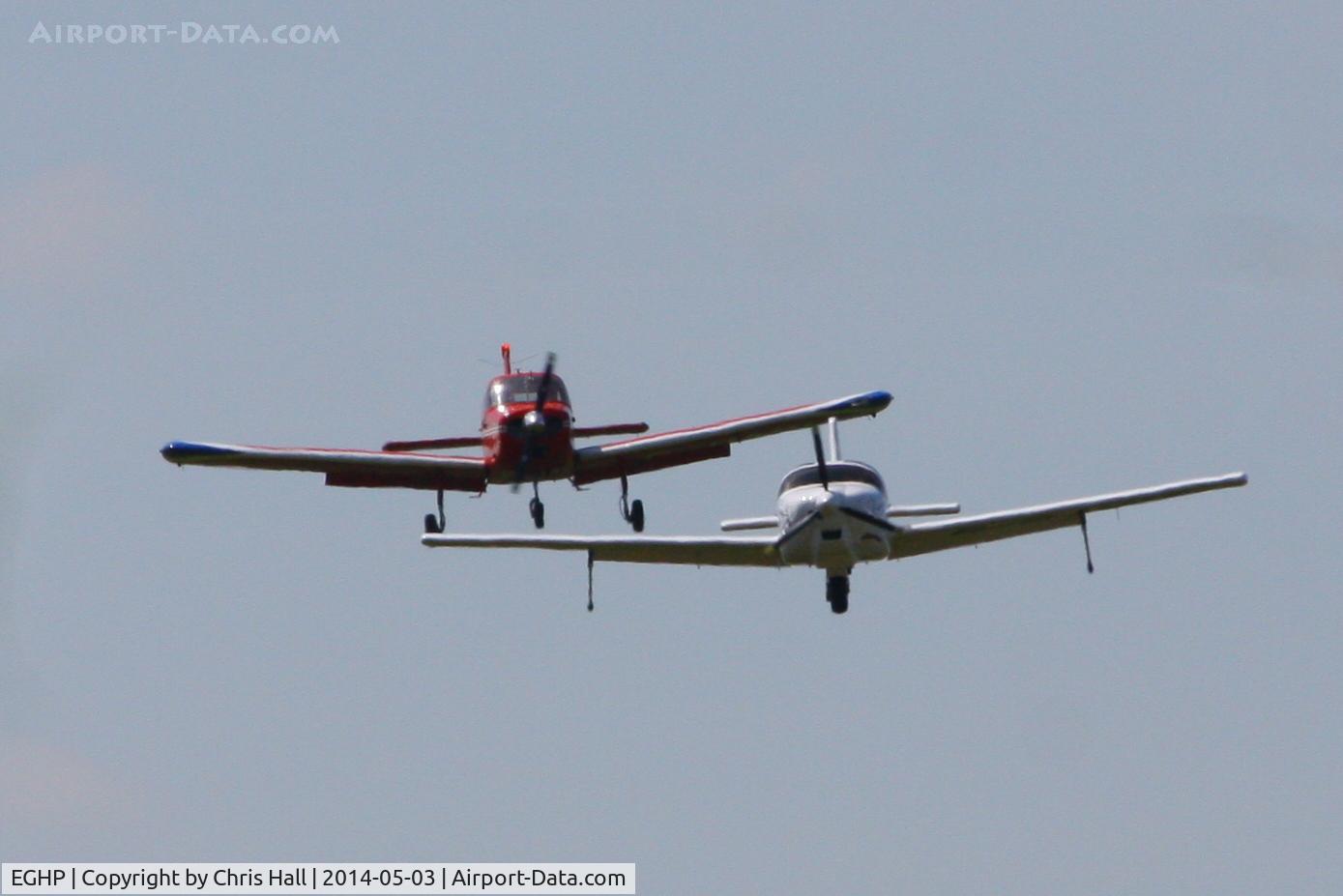 Popham Airfield Airport, Popham, England United Kingdom (EGHP) - Europa and Fuji A-200 on finals at Popham