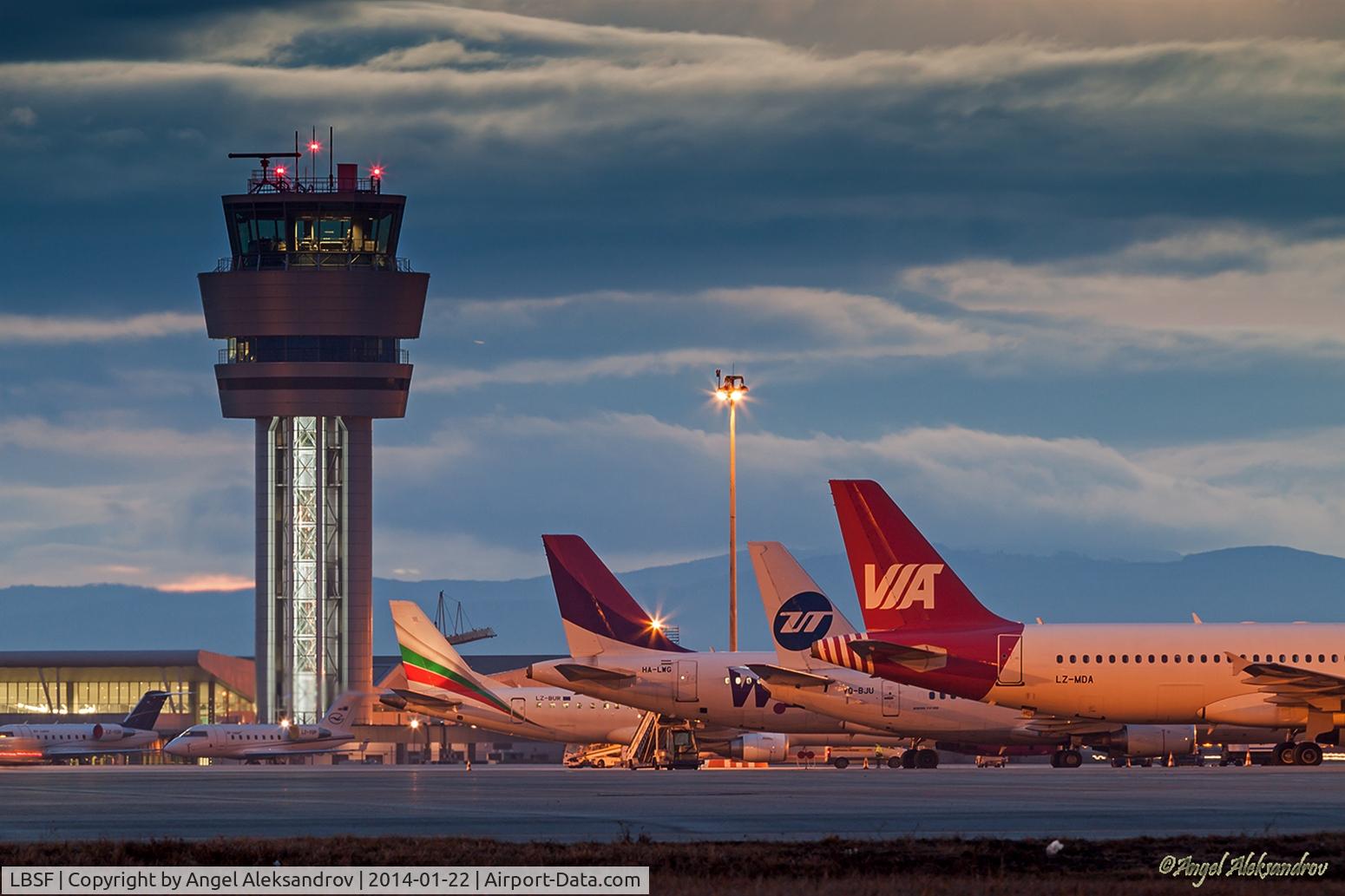 Sofia International Airport (Vrazhdebna), Sofia Bulgaria (LBSF) - Sofia Airport by night