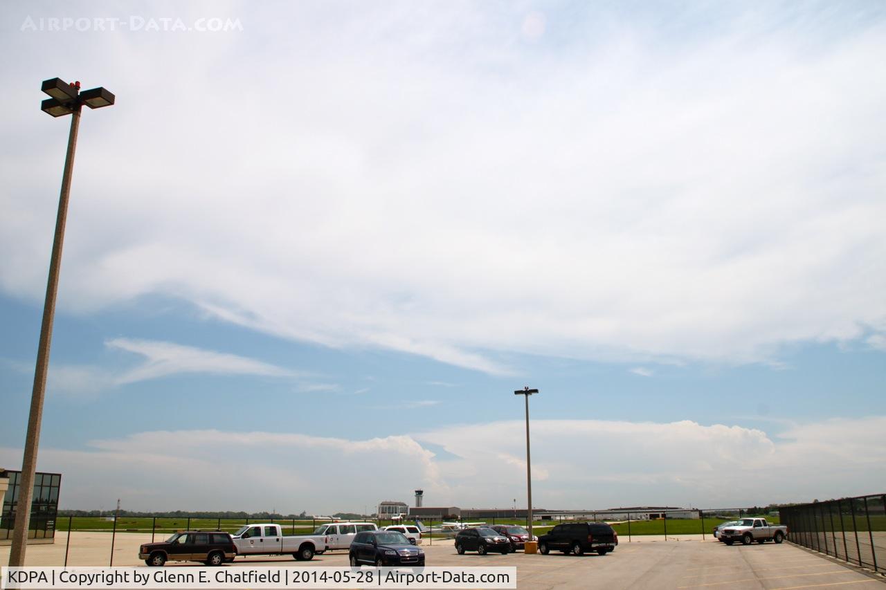 Dupage Airport (DPA) - View from the north side of the airport, looking south at a line of thunderstorms moving east.