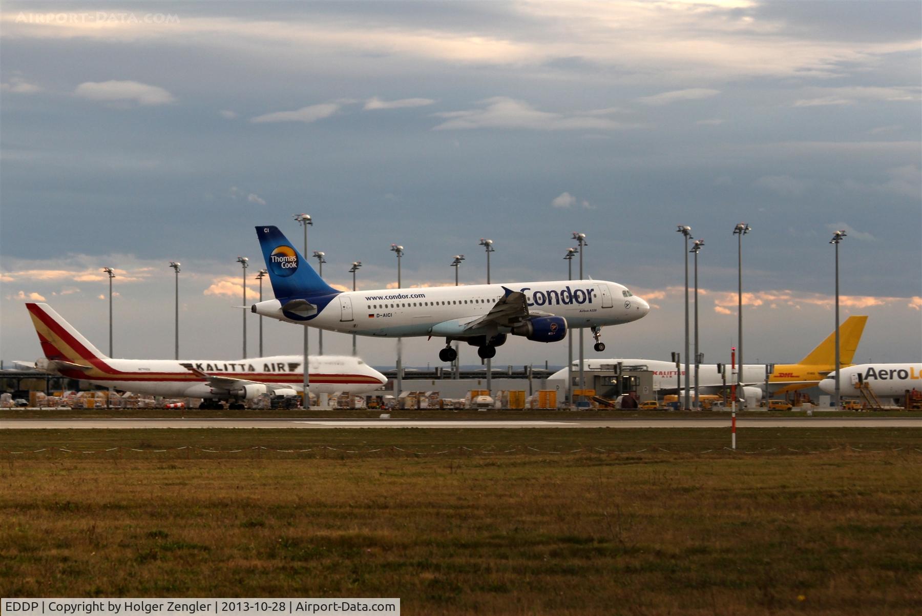 Leipzig/Halle Airport, Leipzig/Halle Germany (EDDP) - View over rwy 26L to apron 4.....
