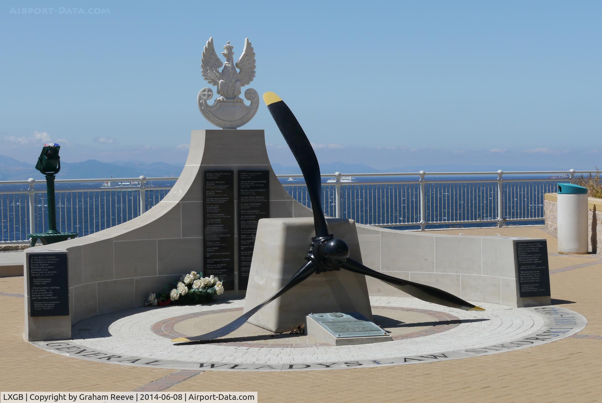 Gibraltar Airport, Gibraltar Gibraltar (LXGB) - Memorial to General Sikorski and others who died in an air crash on July 4, 1943