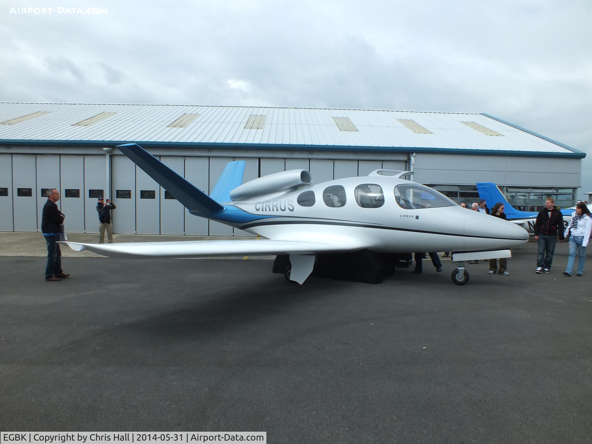 Sywell Aerodrome Airport, Northampton, England United Kingdom (EGBK) - Cirrus Vision SF50 mock up displayed at AeroExpo 2014