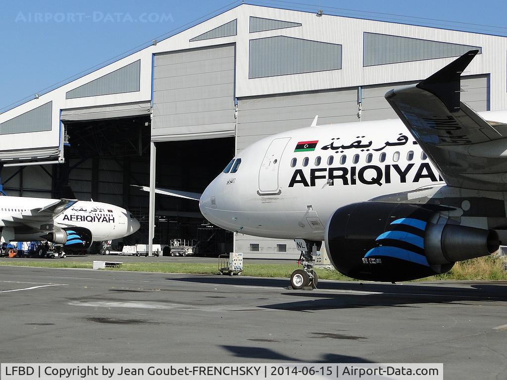 Bordeaux Airport, Merignac Airport France (LFBD) - AAW [8U] Afriqiyah Airways, 5A-ONF and 5A-ONL, Sabena Techniks.