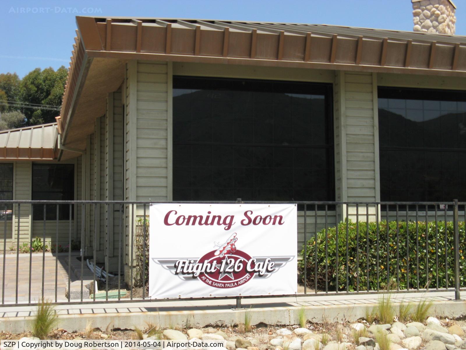 Santa Paula Airport (SZP) - New Restaurant coming-to former Logsdon's cum CAVU location on the field. Note: This restaurant opened on 3 July 2014 with great, continuing business