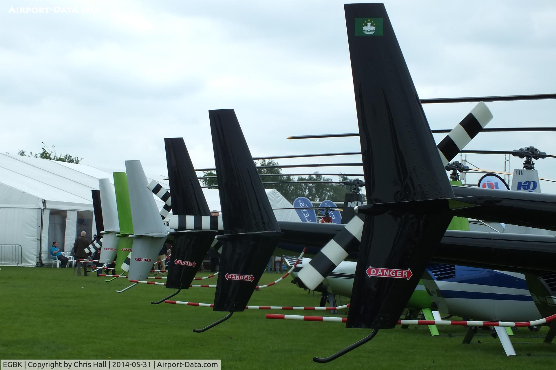 Sywell Aerodrome Airport, Northampton, England United Kingdom (EGBK) - Robinson Tails at AeroExpo 2014