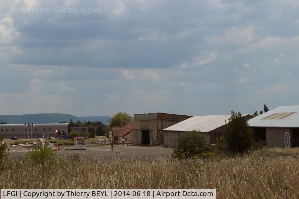 Dijon Darois Airport, Dijon France (LFGI) - View from north: at right the gliding club with its hangar