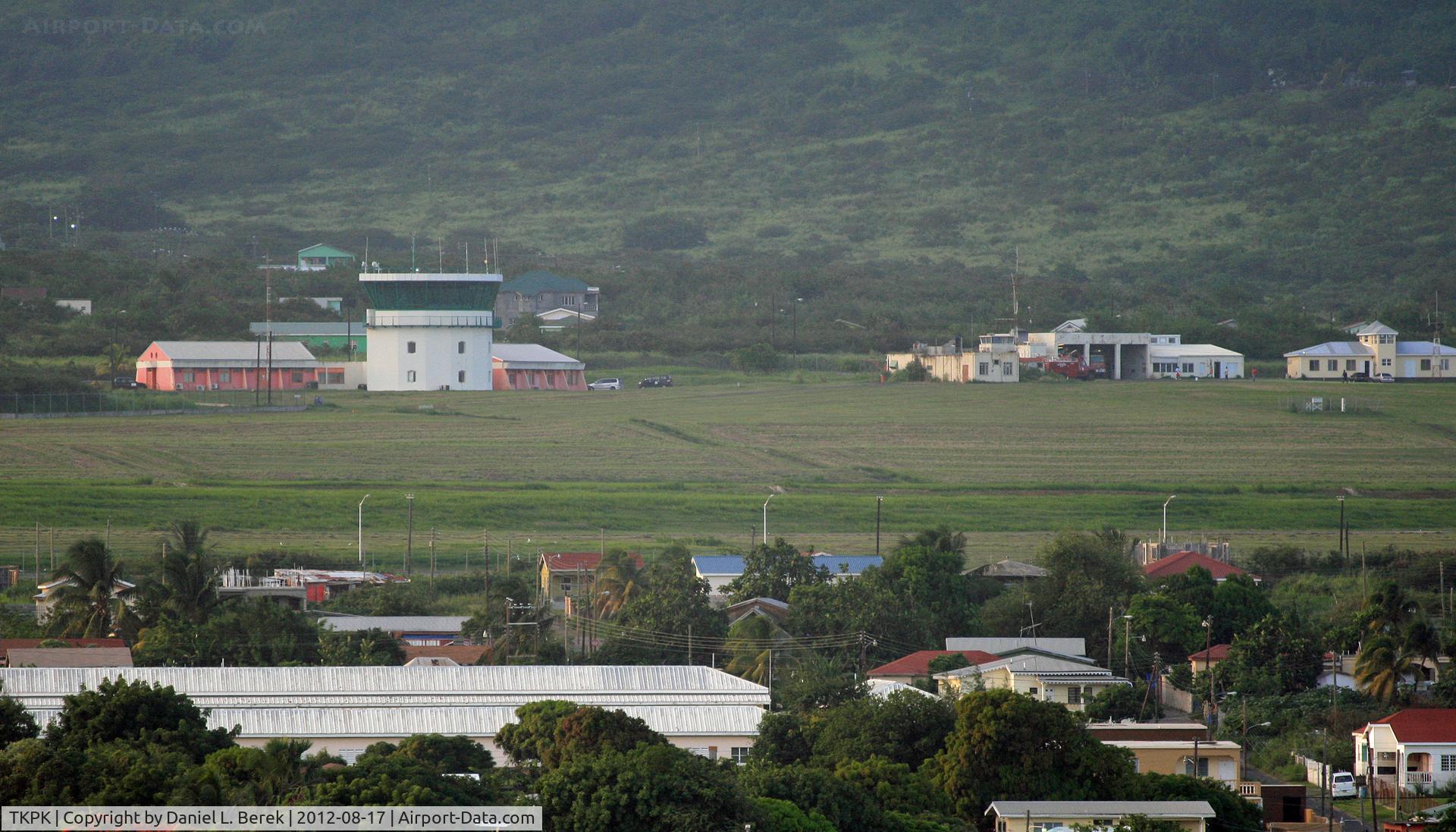 Robert L. Bradshaw International Airport, Basseterre, Saint Kitts Saint Kitts and Nevis (TKPK) - The older terminal at the northern end of the airport.