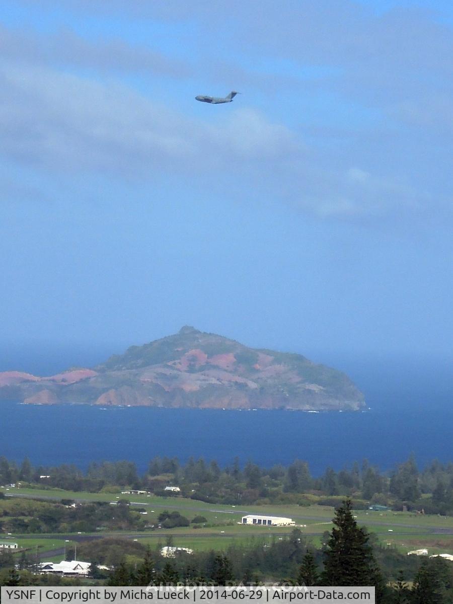 Norfolk Island Airport, Norfolk Island Australia (YSNF) - A Globemaster after aborted landing at NLK