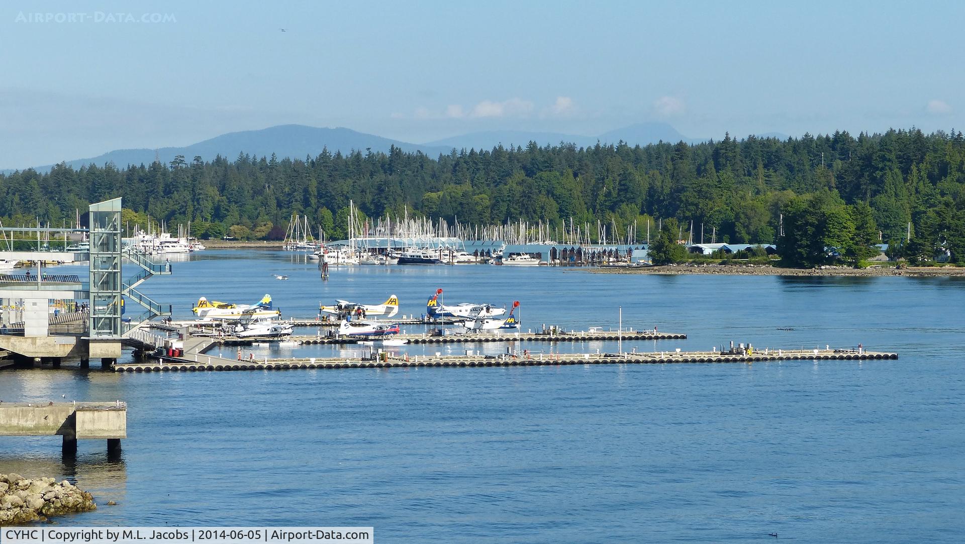 Vancouver Harbour Water Airport (Vancouver Coal Harbour Seaplane Base), Vancouver, British Columbia Canada (CYHC) - Harbour Air terminal in Coal Harbour.  Stanley Park in the background.