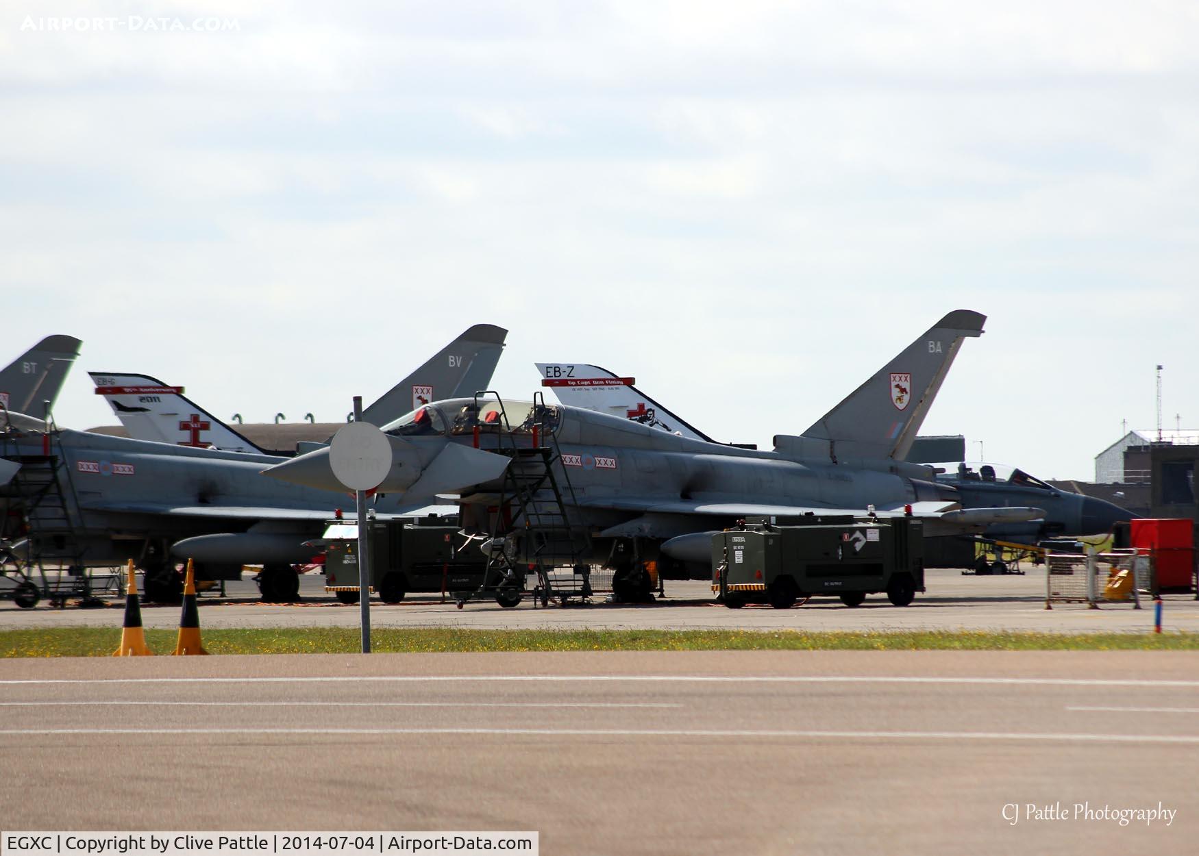 RAF Coningsby Airport, Coningsby, England United Kingdom (EGXC) - Flightline view