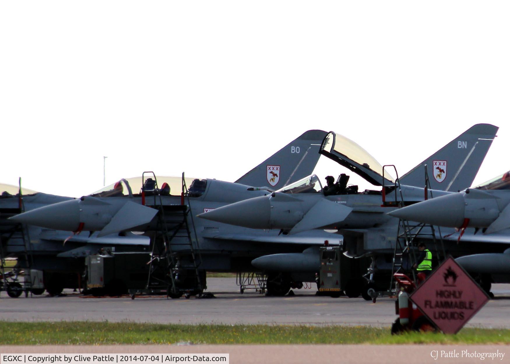 RAF Coningsby Airport, Coningsby, England United Kingdom (EGXC) - Flightline close-up