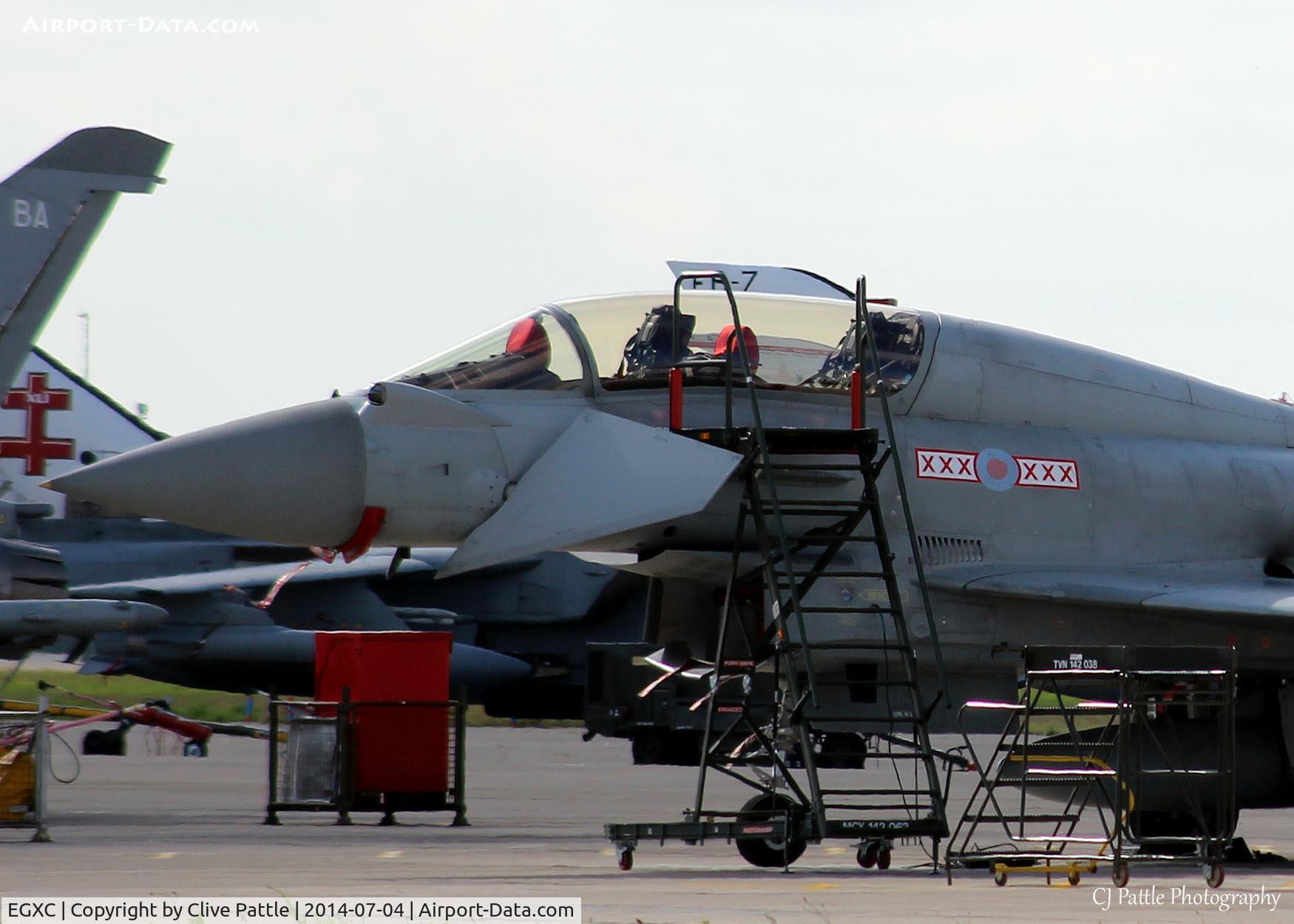 RAF Coningsby Airport, Coningsby, England United Kingdom (EGXC) - Flightline view
