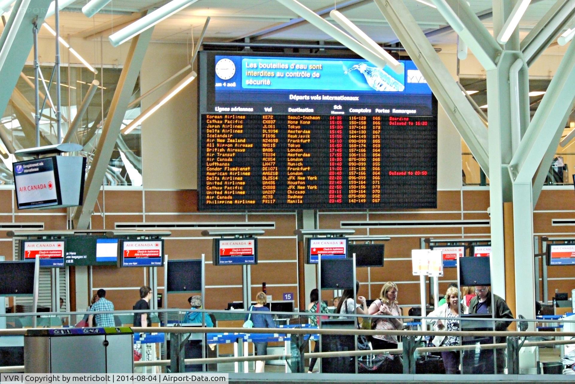 Vancouver International Airport, Vancouver, British Columbia Canada (YVR) - International Departures board