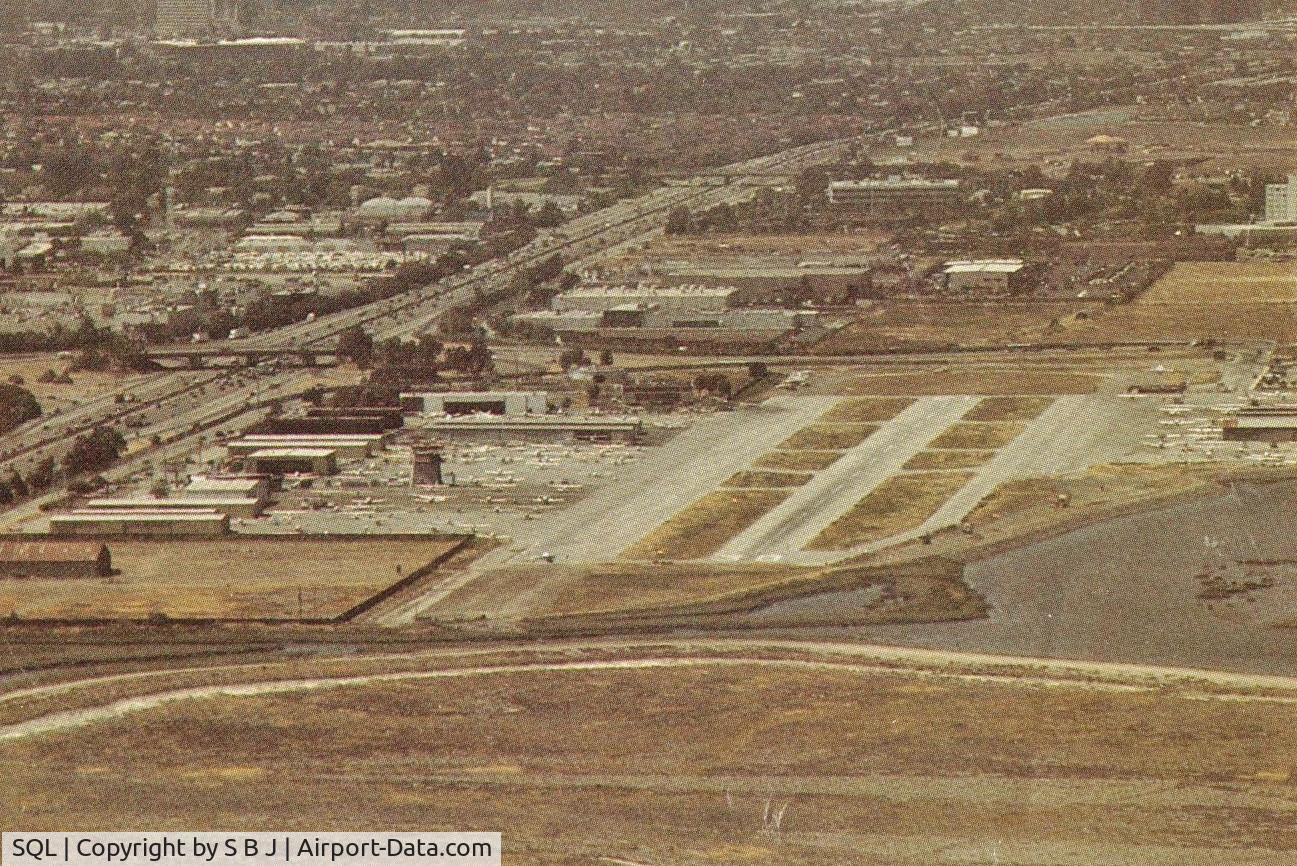 San Carlos Airport (SQL) - On base for runway 30 about to turn final at San Carlos around 1988.
