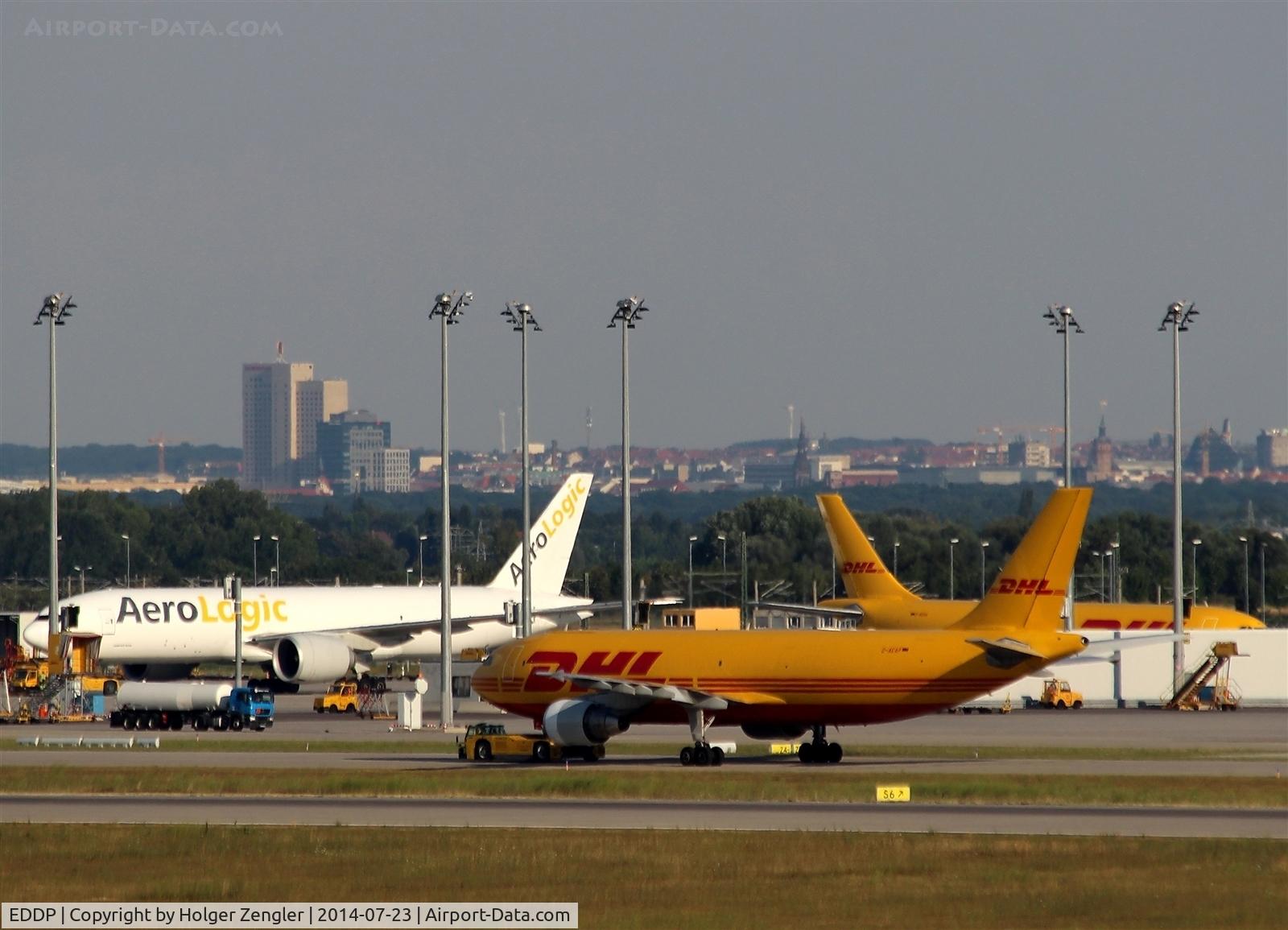 Leipzig/Halle Airport, Leipzig/Halle Germany (EDDP) - View to apron 5.....