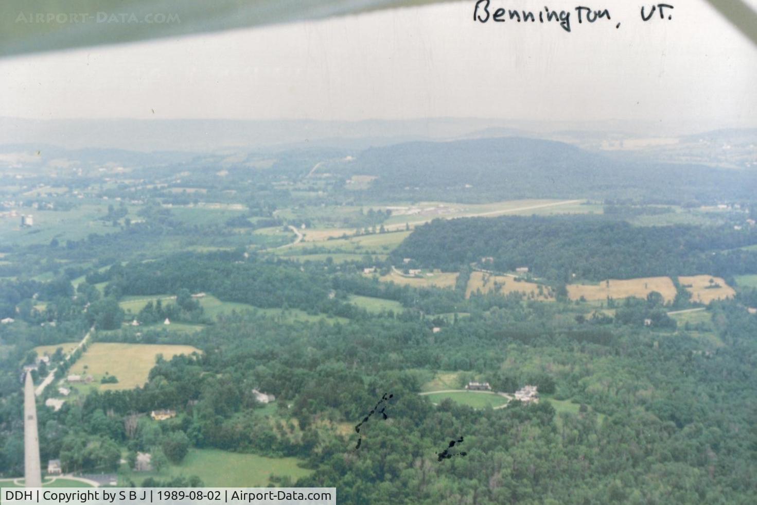 William H. Morse State Airport (DDH) - Picture taken on the 45 entry to the Bennington,Vt airport in 1989.The Bennington Battle Monument makes a great checkpoint.It is seen on the lower left.