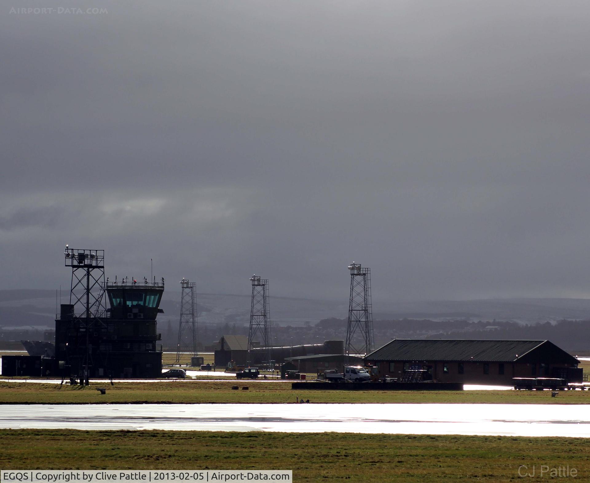 RAF Lossiemouth Airport, Lossiemouth, Scotland United Kingdom (EGQS) - Close-up of the Air Traffic complex at RAF Lossiemouth EGQS