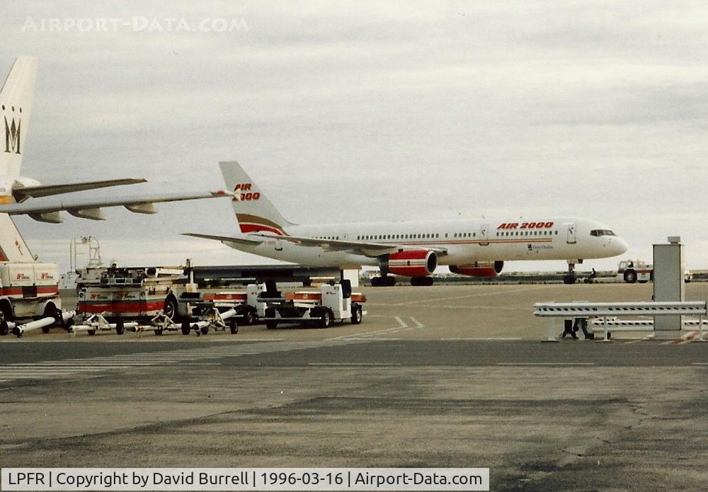 Faro Airport, Faro Portugal (LPFR) - Air 2000 Boeing 757 at Faro Airport, Portugal on the 16th March 1996.