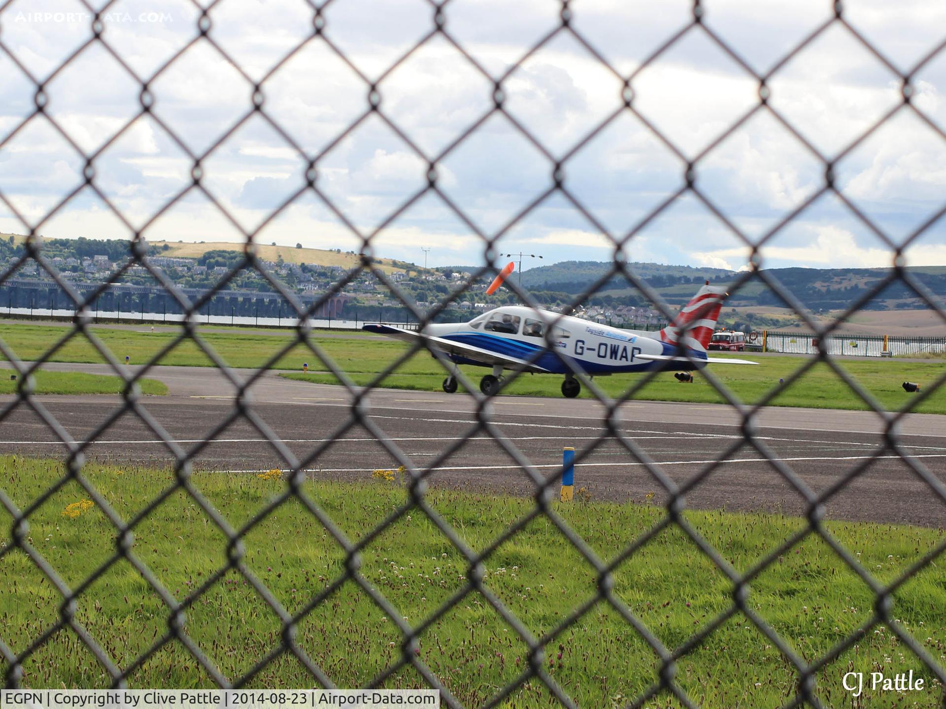 Dundee Airport, Dundee, Scotland United Kingdom (EGPN) - Just to show its not that easy to take photographs at Dundee Airport ! 