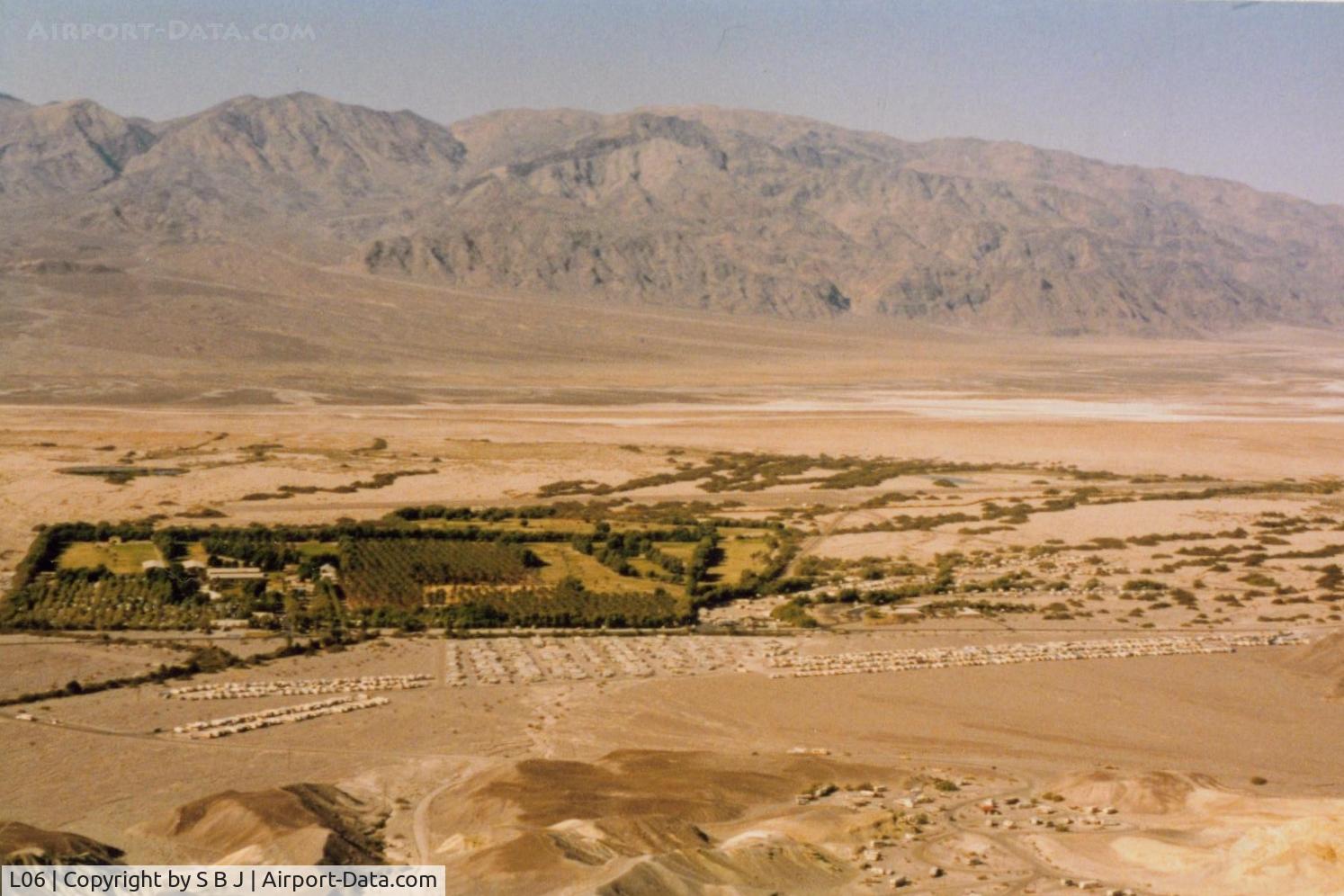 Furnace Creek Airport (L06) - View of Furnace Creek looking to the west. Recreation vehicles (Snowbirds) somewhat outnumber planes!