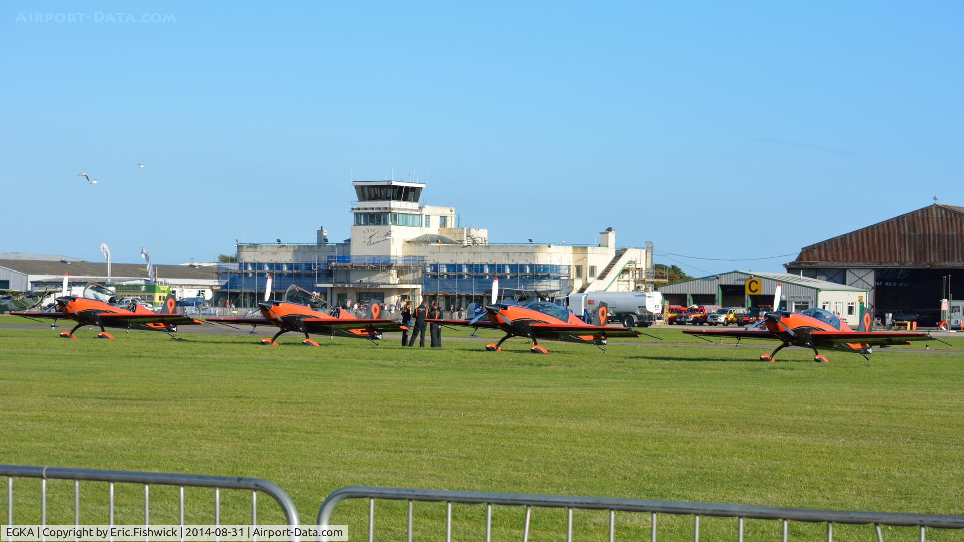 Shoreham Airport, Shoreham United Kingdom (EGKA) - The Blades Aerobatic Team relaxing in the evening sunshine after an exhilarating display at the superb 25th Anniversary RAFA Shoreham Airshow.