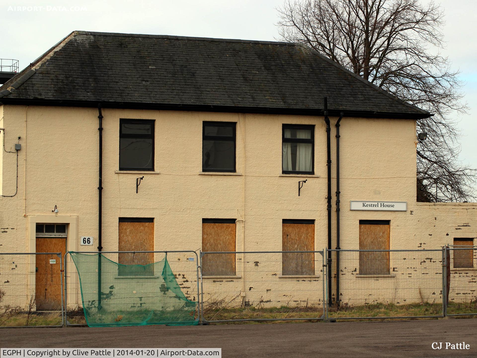 Edinburgh Airport, Edinburgh, Scotland United Kingdom (EGPH) - Due for demolition, the old administration block (Kestrel House) at the former RAF Turnhouse area at the north side of  Edinburgh Airport EGPH