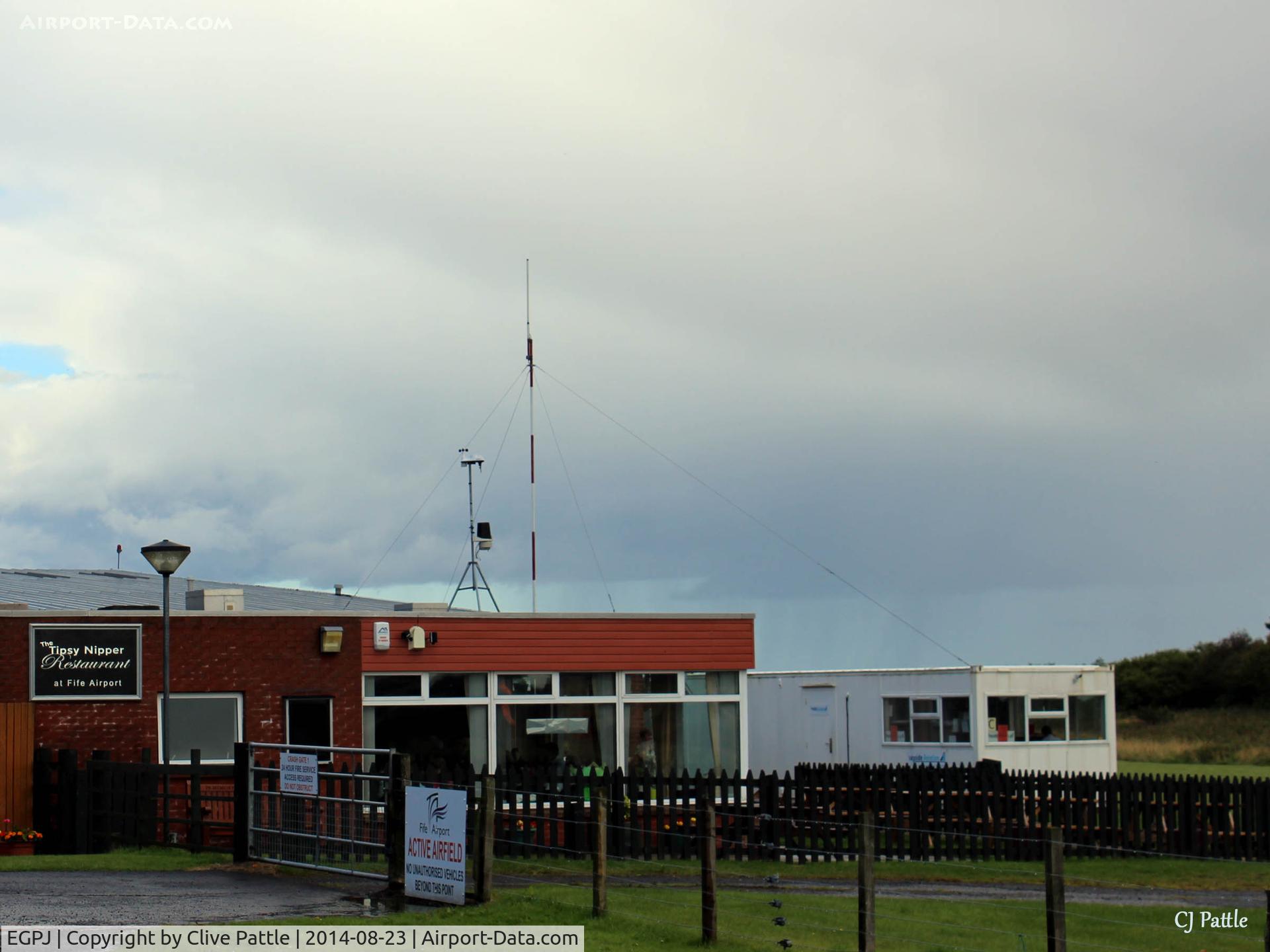 Fife Airport, Glenrothes, Scotland United Kingdom (EGPJ) - Close-up of buildings at Glenrothes EGPJ