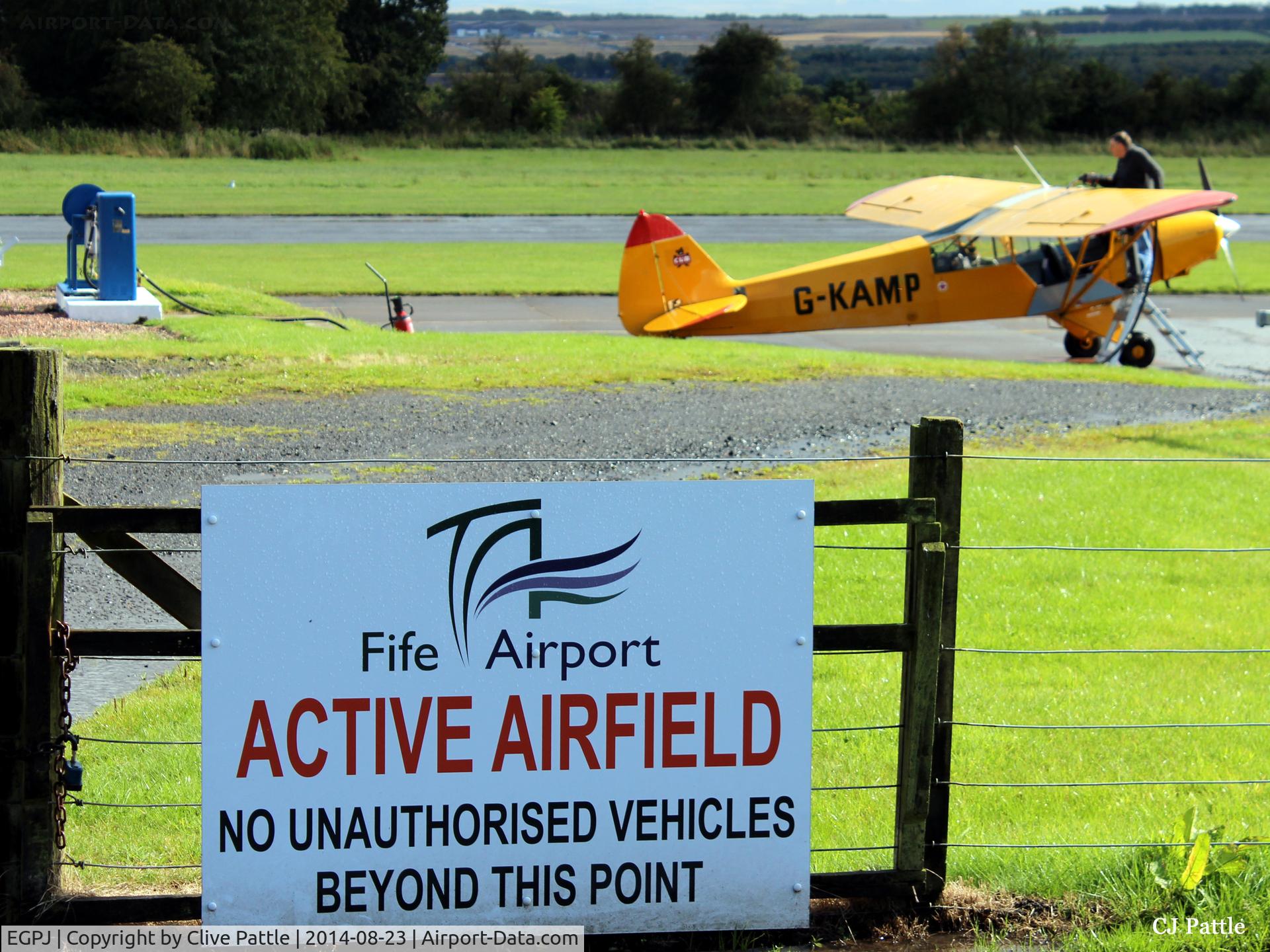 Fife Airport, Glenrothes, Scotland United Kingdom (EGPJ) - Airfield general view and refueling station at Glenrothes EGPJ