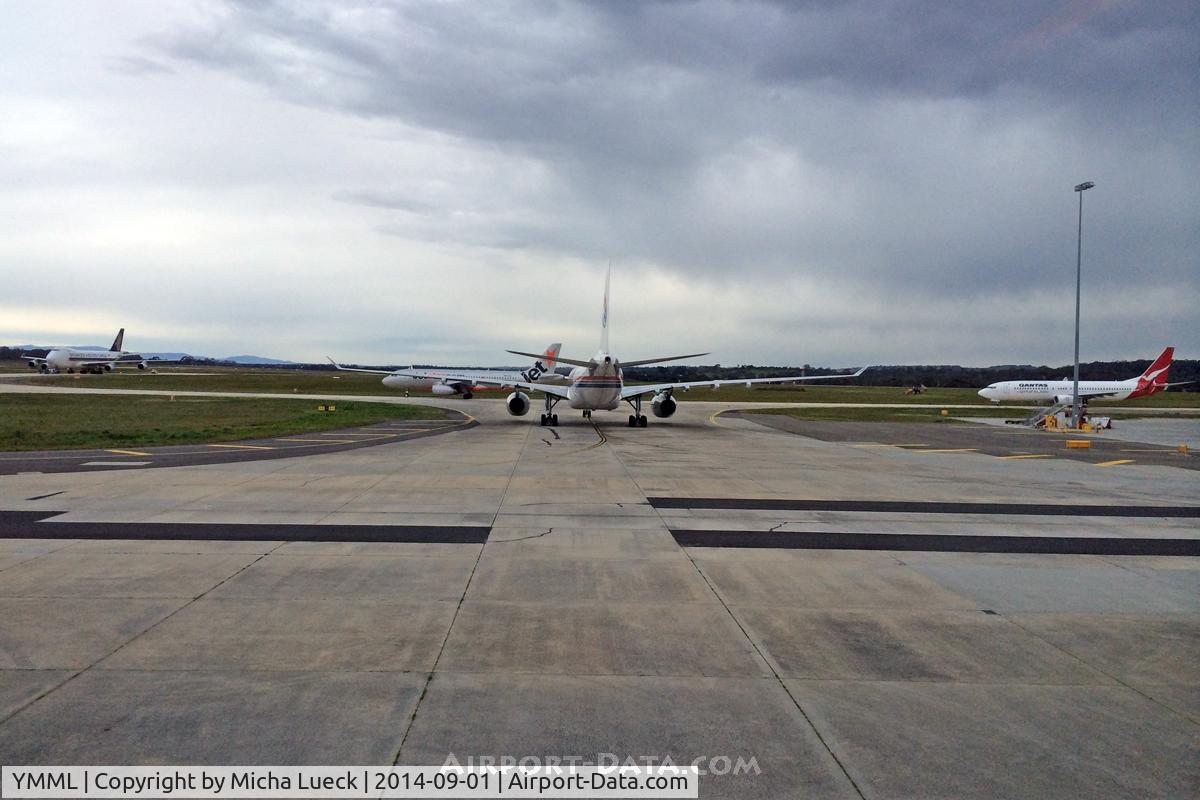 Melbourne International Airport, Tullamarine, Victoria Australia (YMML) - Threatening dark skies at Tullamarine