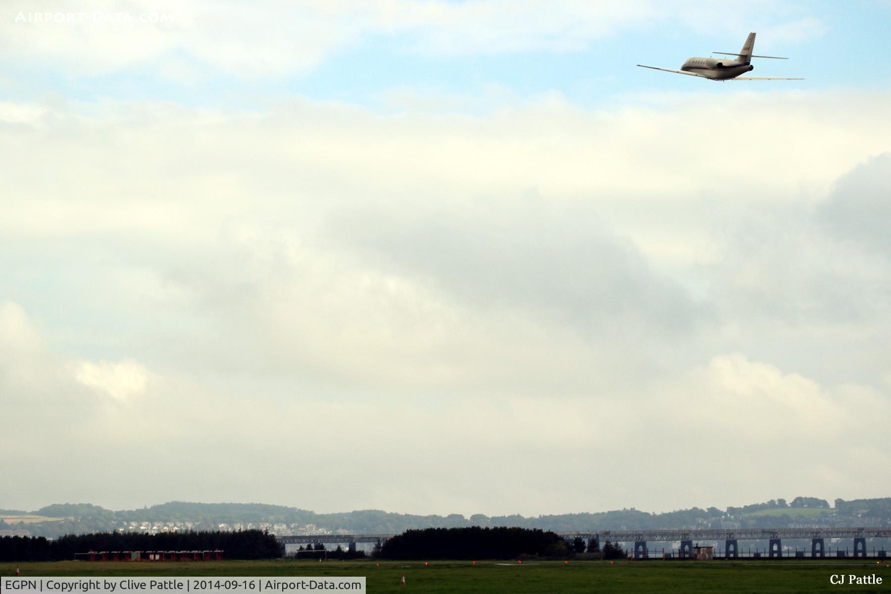 Dundee Airport, Dundee, Scotland United Kingdom (EGPN) - A Bizjet (N888SF) departs the Dundee EGPN panorama
