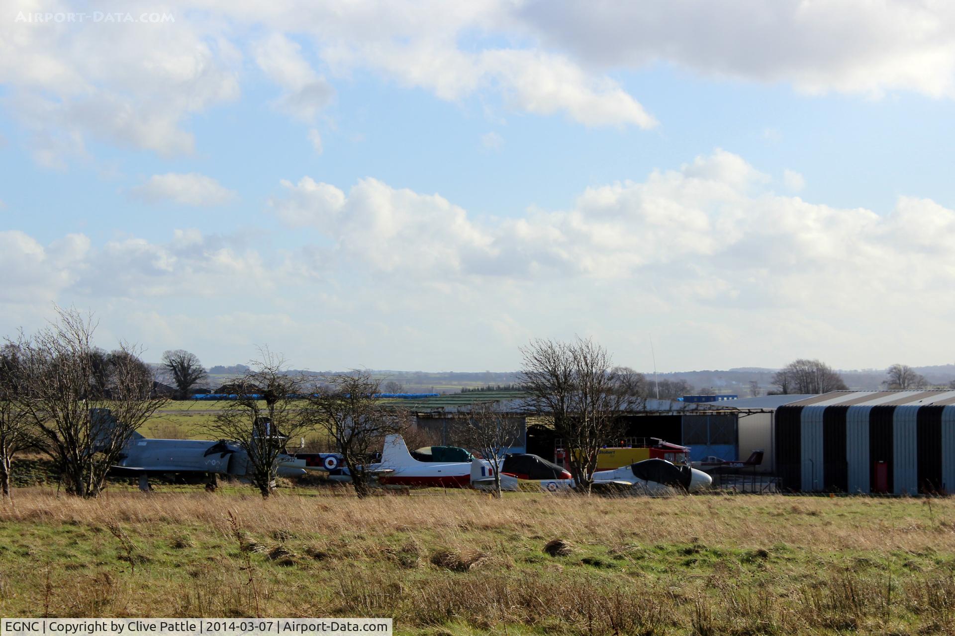 Carlisle Airport, Carlisle, England United Kingdom (EGNC) - General view of airport buildings including some of the Solway Aviation Museum exhibits