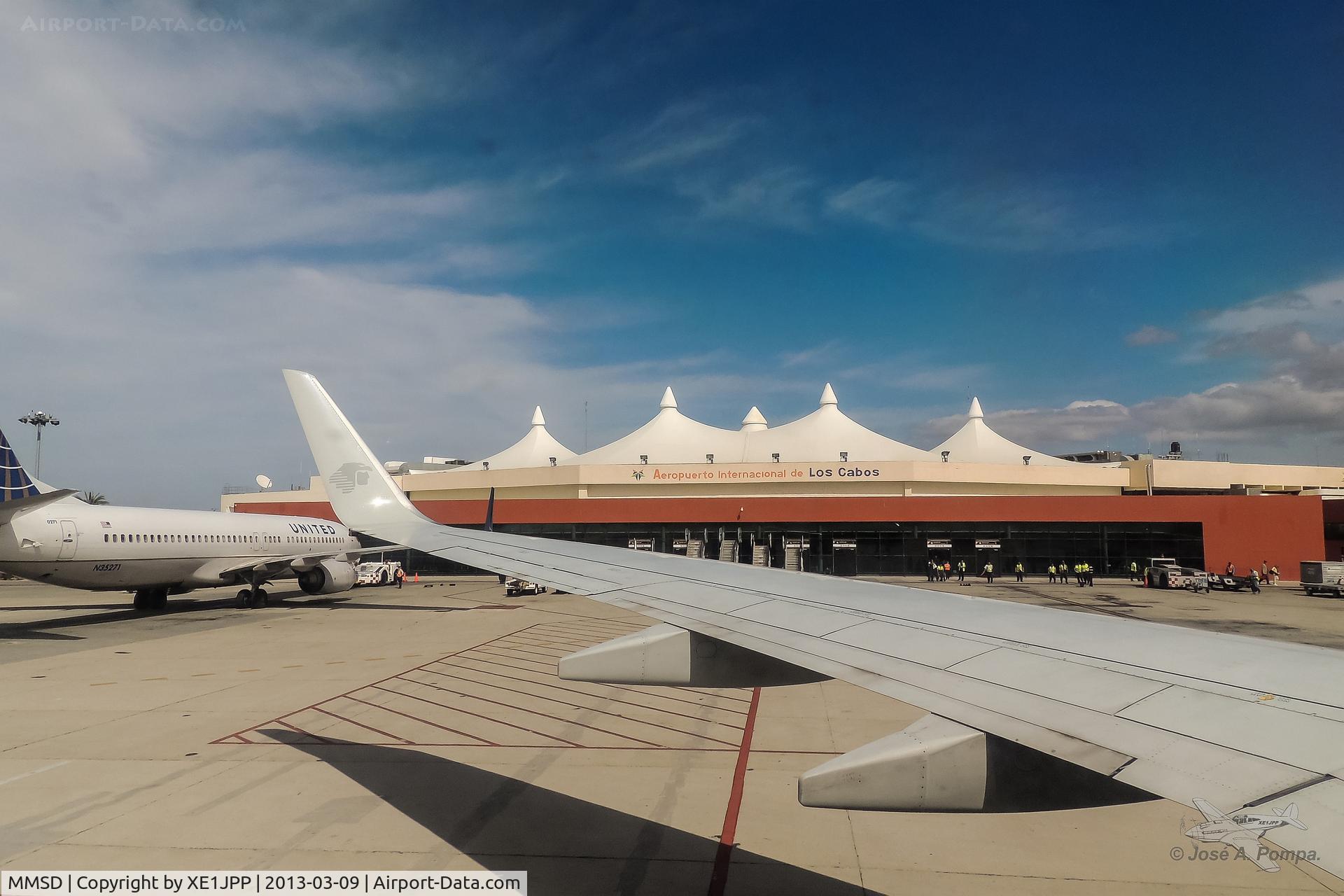 Los Cabos International Airport, Los Cabos, Baja California Sur Mexico (MMSD) - View from the airplane.