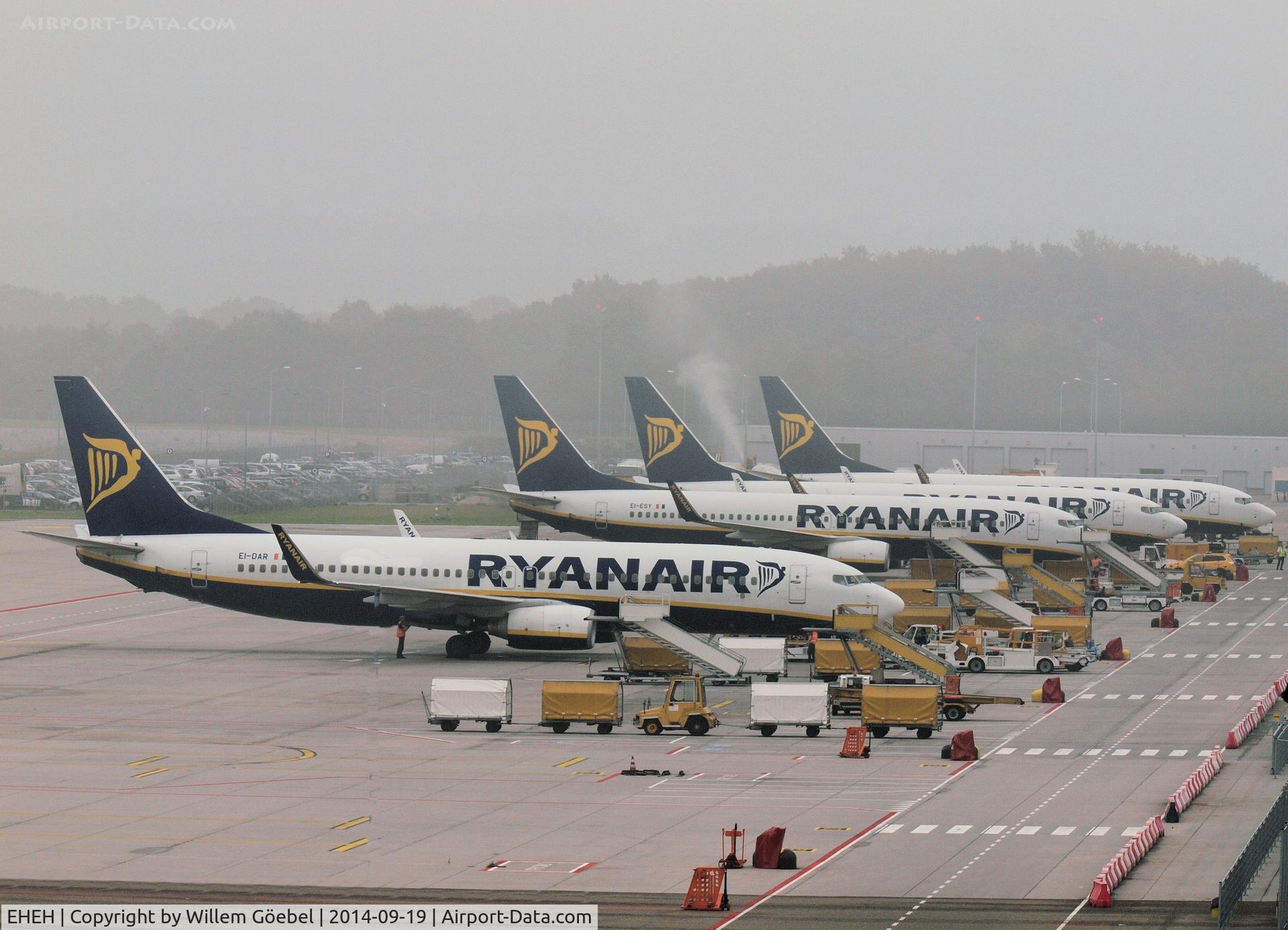 Eindhoven Airport, Eindhoven Netherlands (EHEH) - A part of the Ryanair fleet