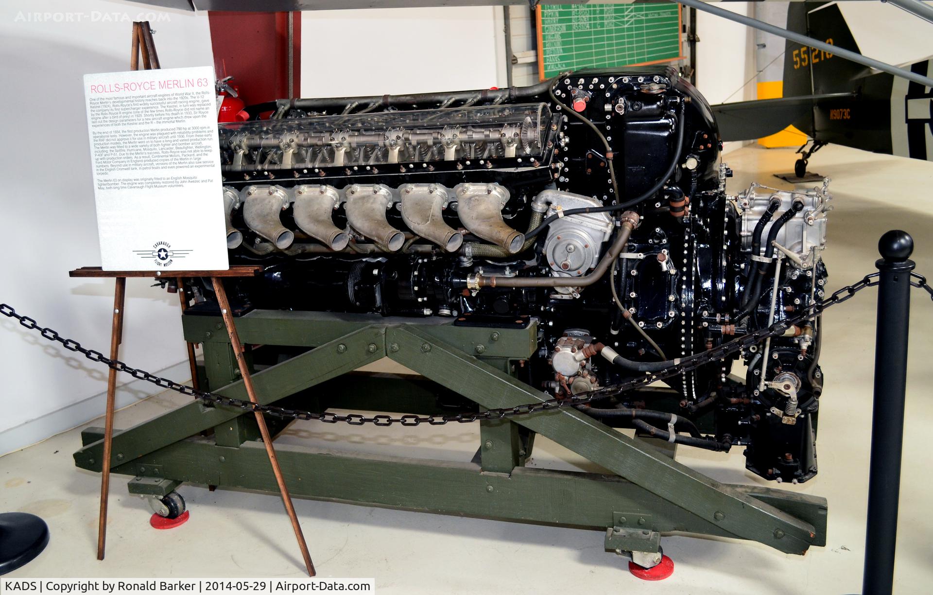 Addison Airport (ADS) - Rolls Royce Merlin63 engine