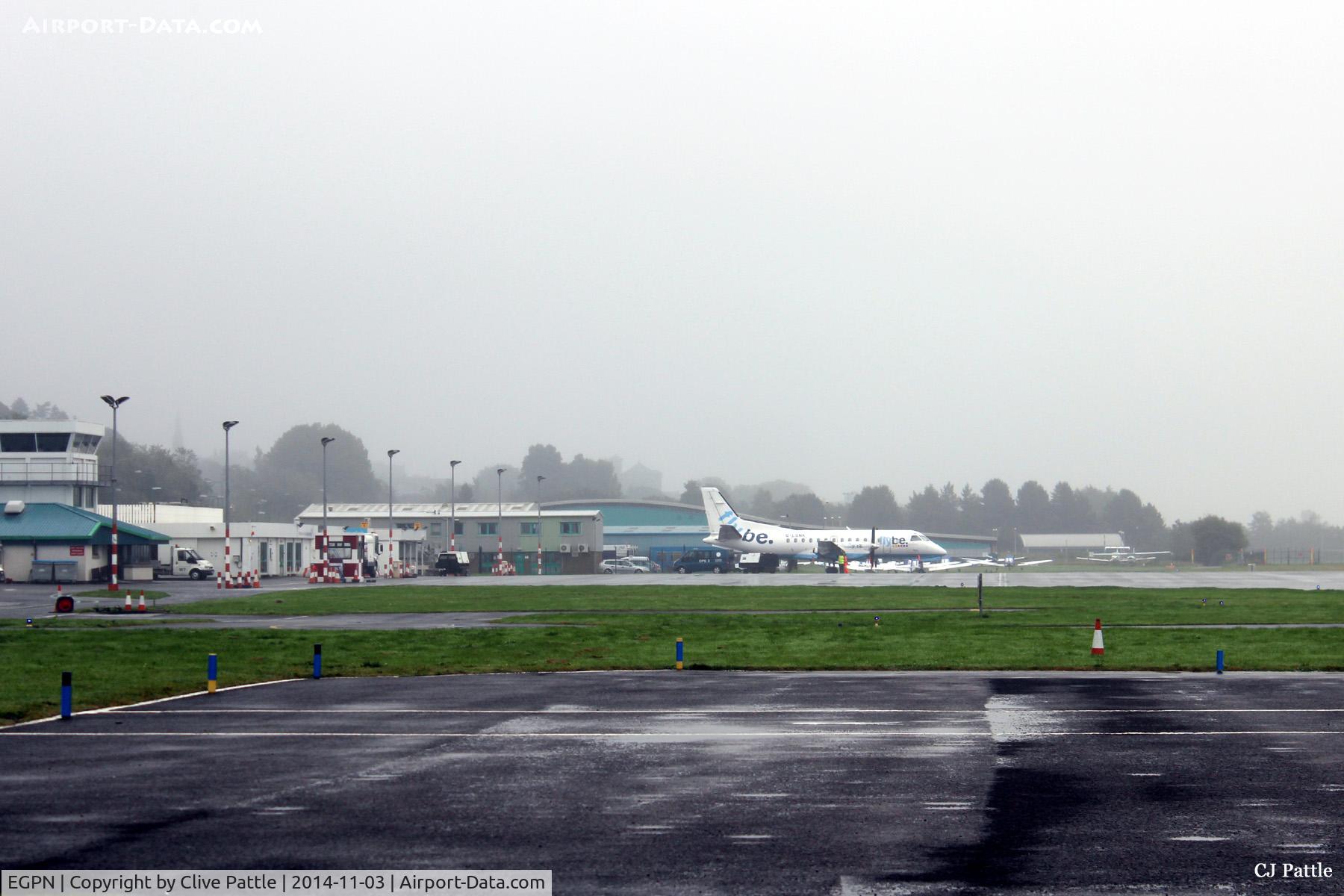 Dundee Airport, Dundee, Scotland United Kingdom (EGPN) - A fog bound Dundee Riverside with a diverted Flybe SF340B G-LGNK seeking refuge