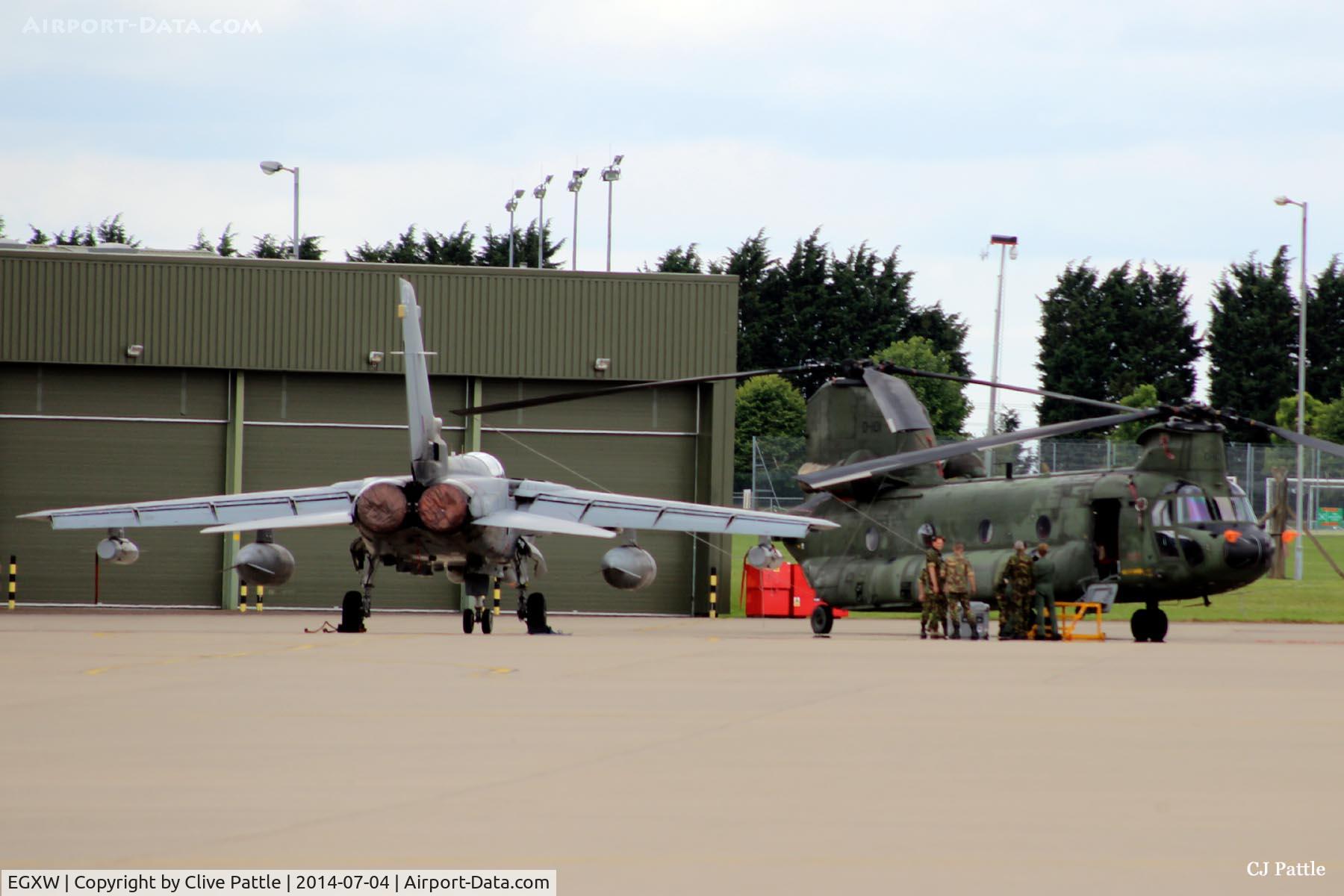 RAF Waddington Airport, Waddington, England United Kingdom (EGXW) - Apron activity for Waddington Airshow 2014