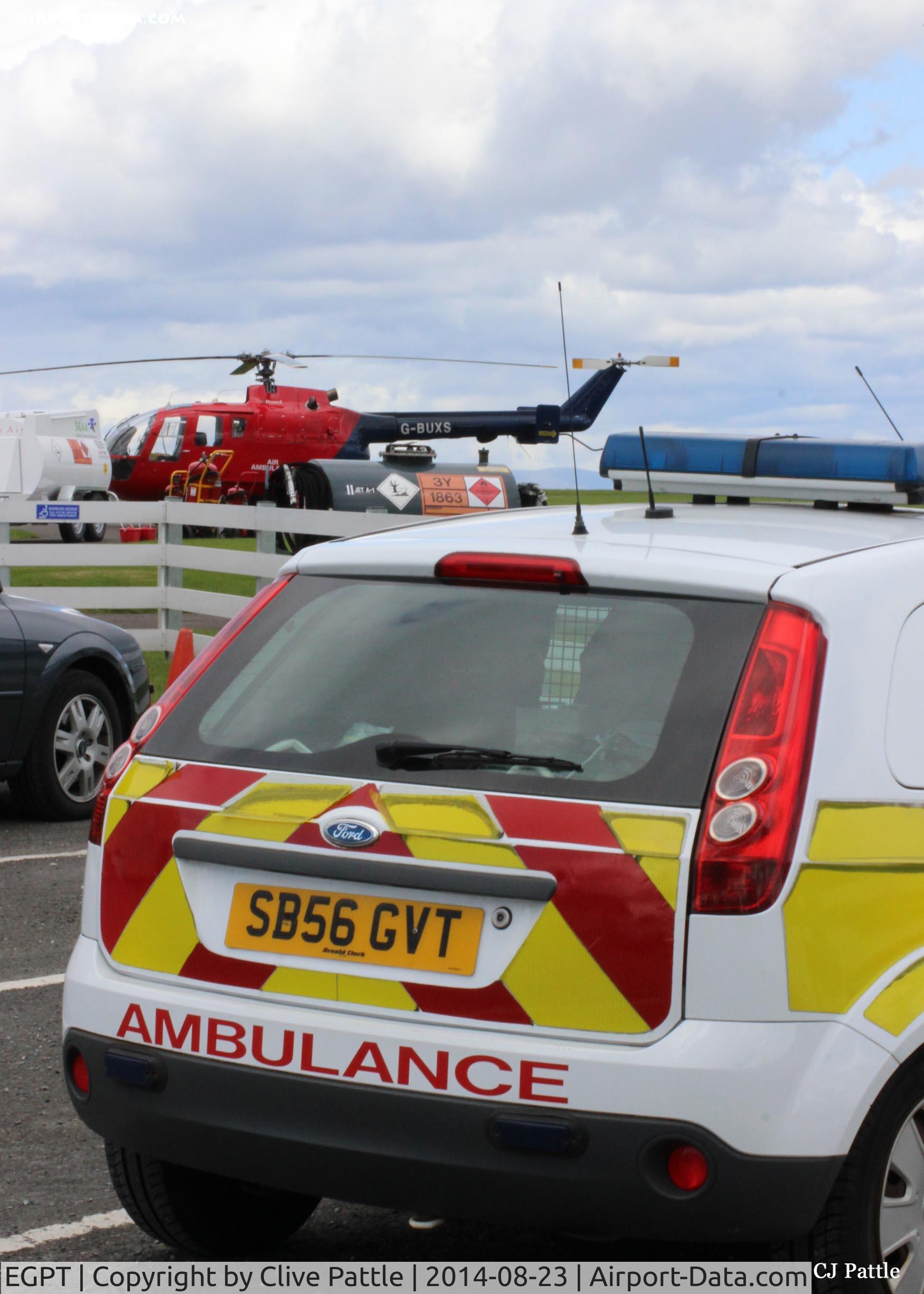 Perth Airport (Scotland), Perth, Scotland United Kingdom (EGPT) - Bond Helicopters operate the Scottish Air Ambulance from Perth